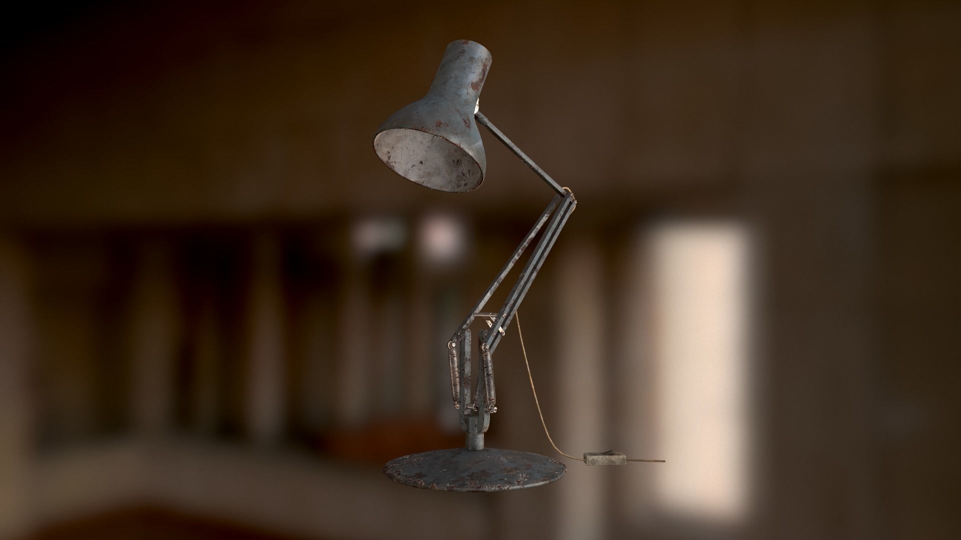 Dirty and rusty Soviet lamp or Old russian light Low-poly 3D model_35