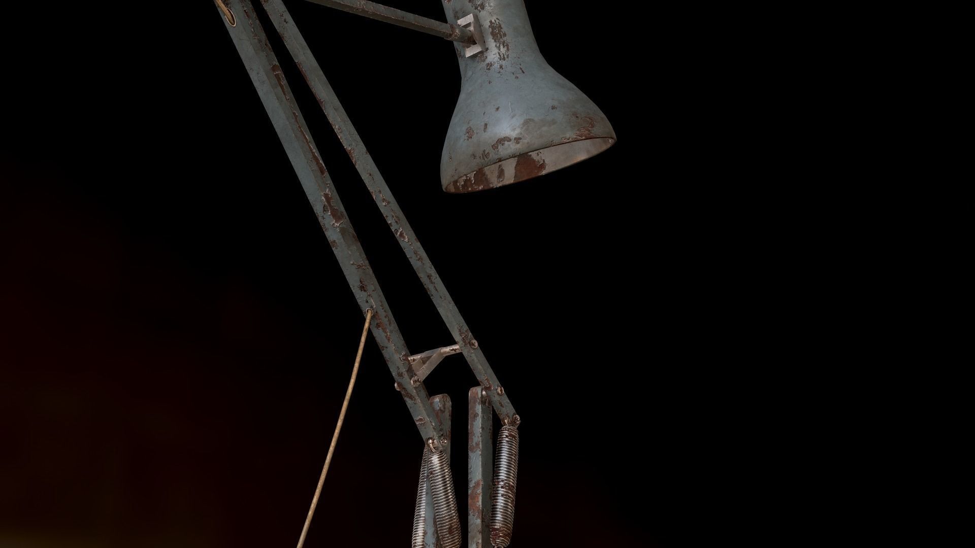 Dirty and rusty Soviet lamp or Old russian light Low-poly 3D model_44