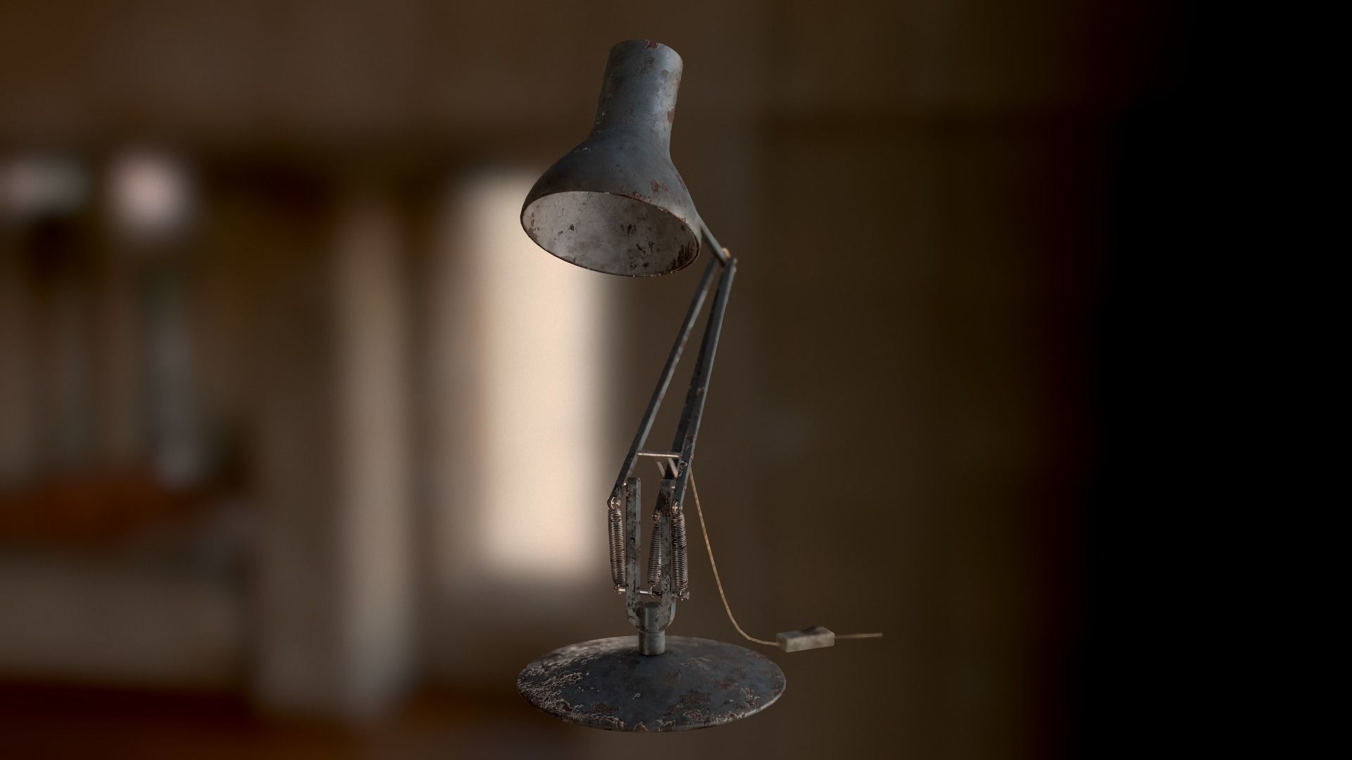 Dirty and rusty Soviet lamp or Old russian light Low-poly 3D model_55