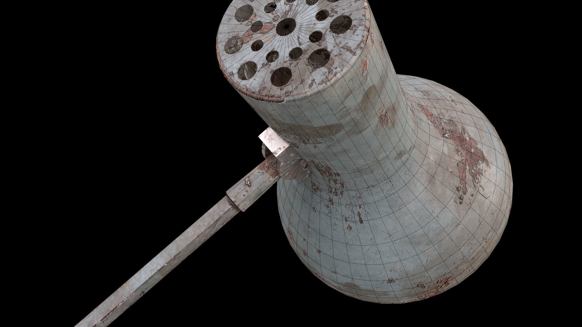 Dirty and rusty Soviet lamp or Old russian light Low-poly 3D model_21