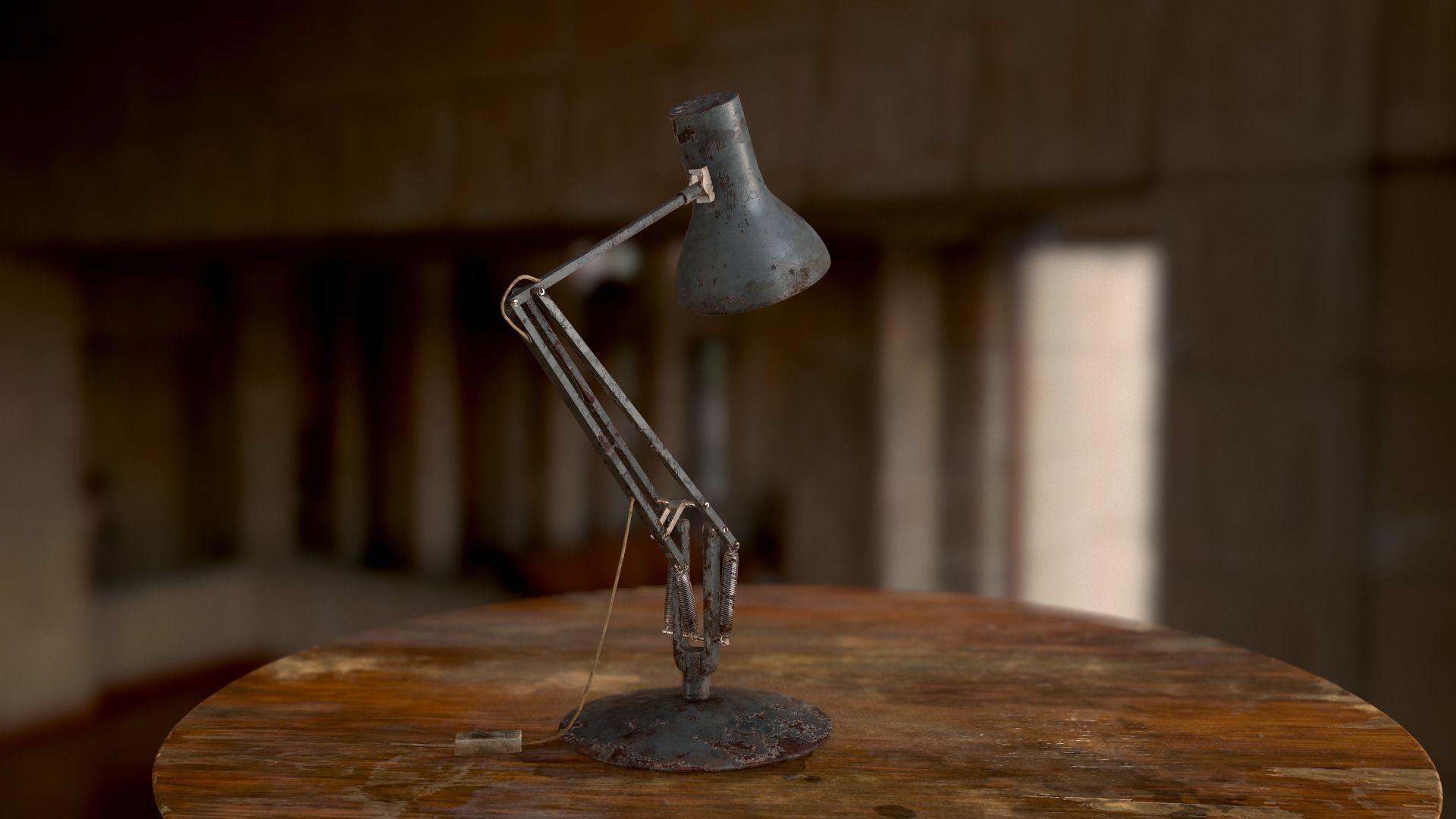 Dirty and rusty Soviet lamp or Old russian light Low-poly 3D model_79