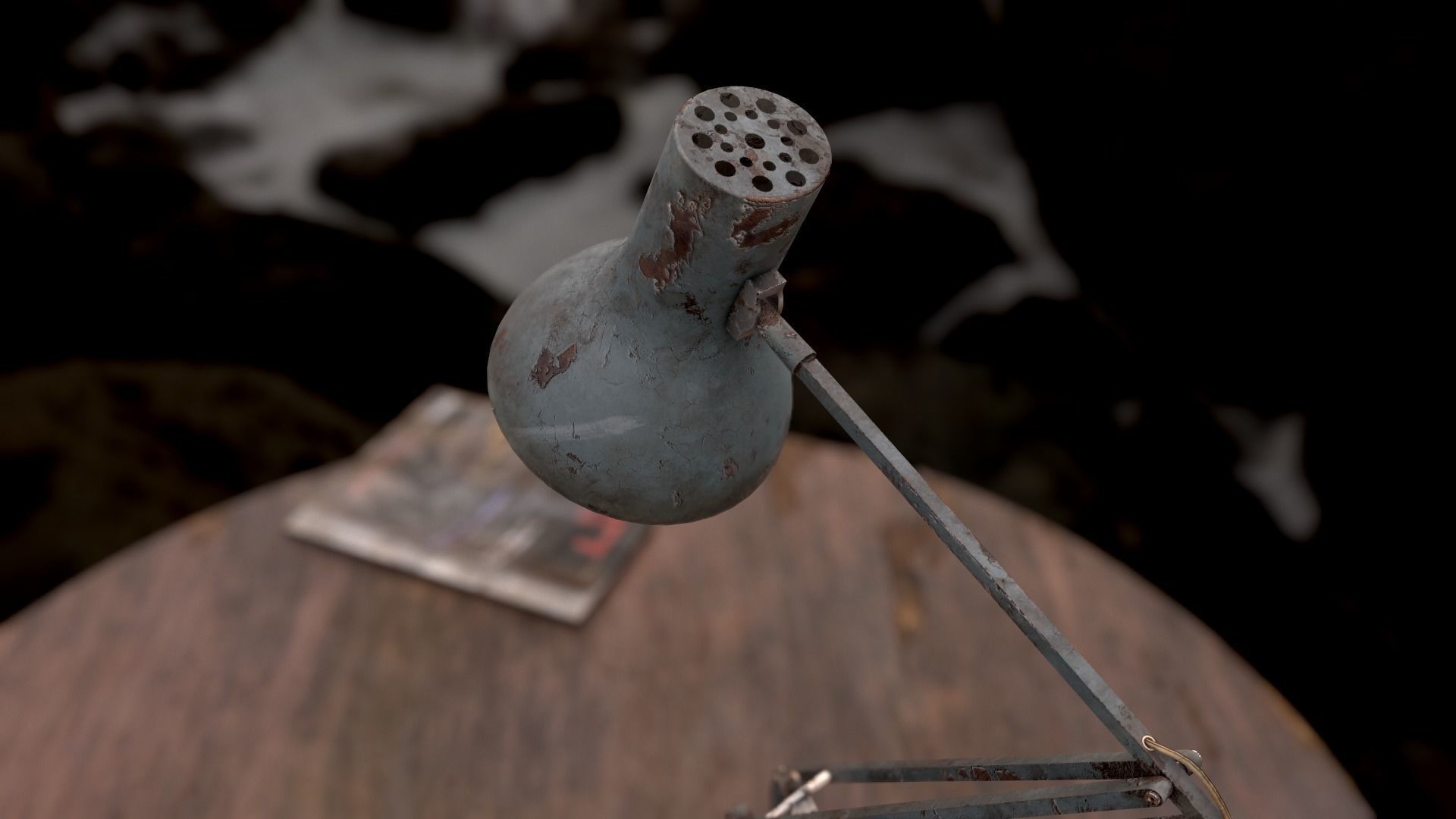 Dirty and rusty Soviet lamp or Old russian light Low-poly 3D model_4