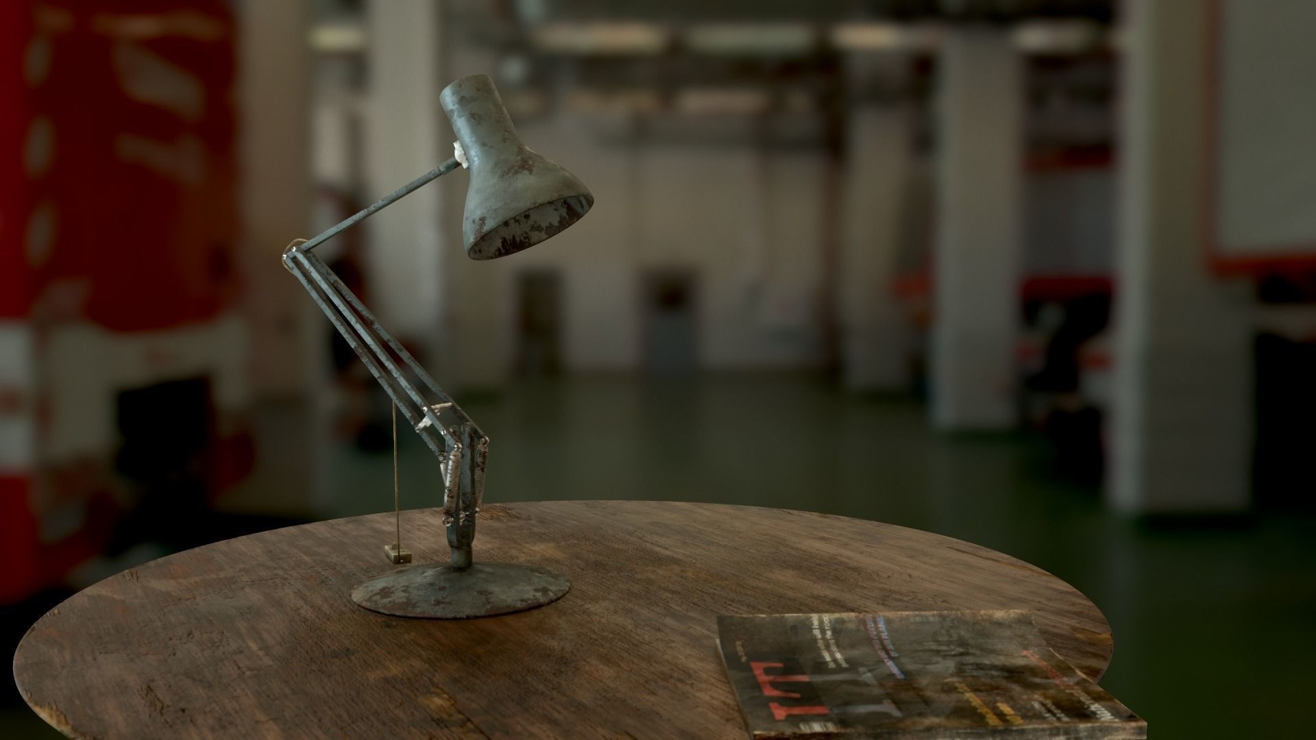 Dirty and rusty Soviet lamp or Old russian light Low-poly 3D model_2