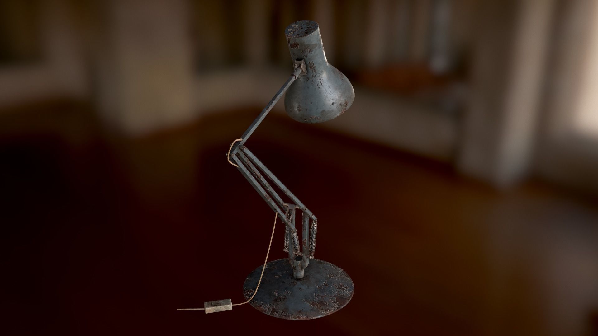 Dirty and rusty Soviet lamp or Old russian light Low-poly 3D model_10