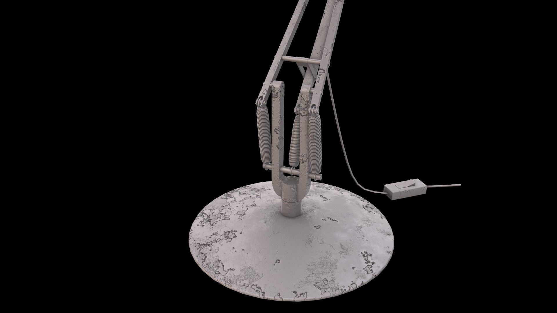 Dirty and rusty Soviet lamp or Old russian light Low-poly 3D model_29