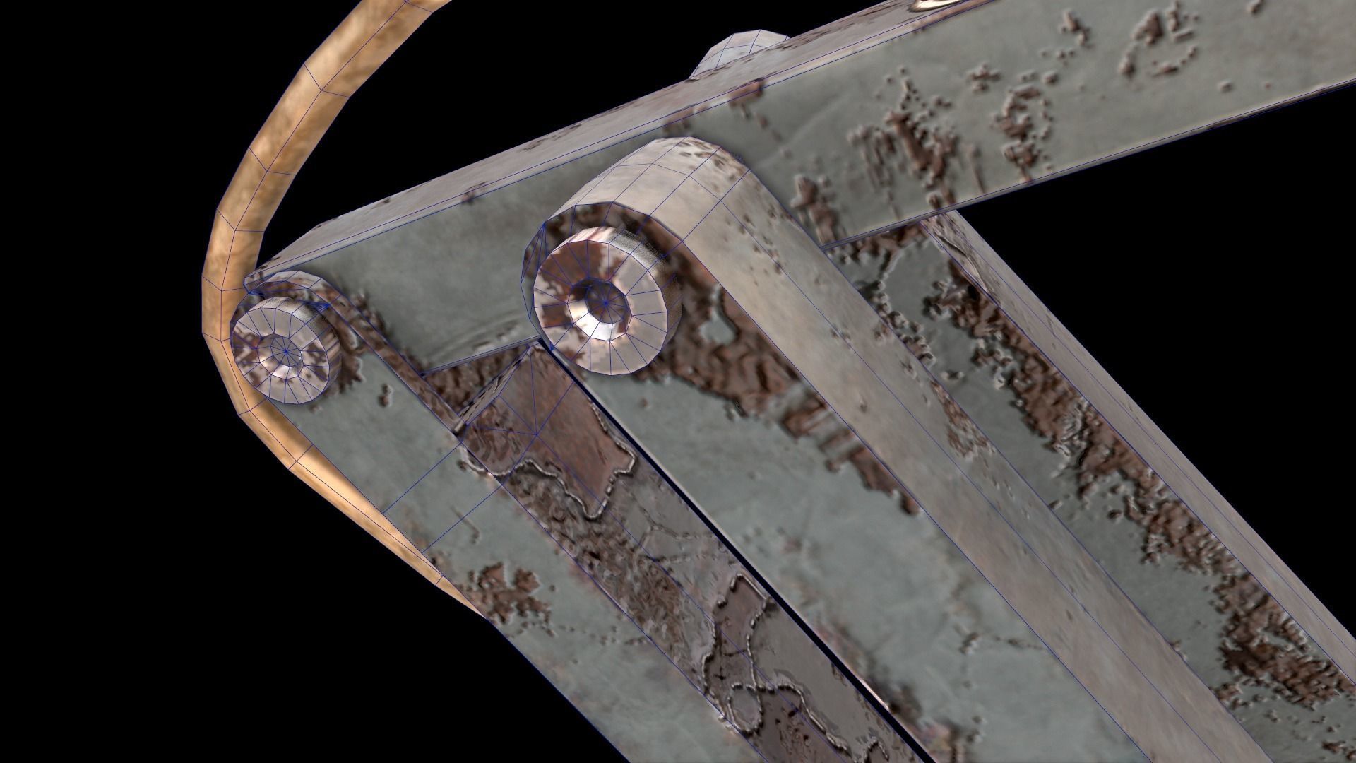 Dirty and rusty Soviet lamp or Old russian light Low-poly 3D model_23