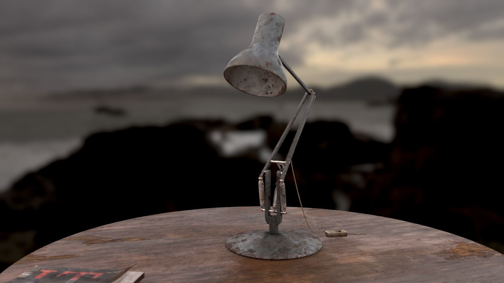 Dirty and rusty Soviet lamp or Old russian light Low-poly 3D model_7