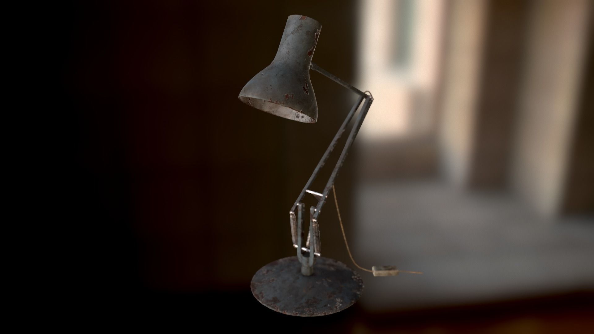 Dirty and rusty Soviet lamp or Old russian light Low-poly 3D model_50