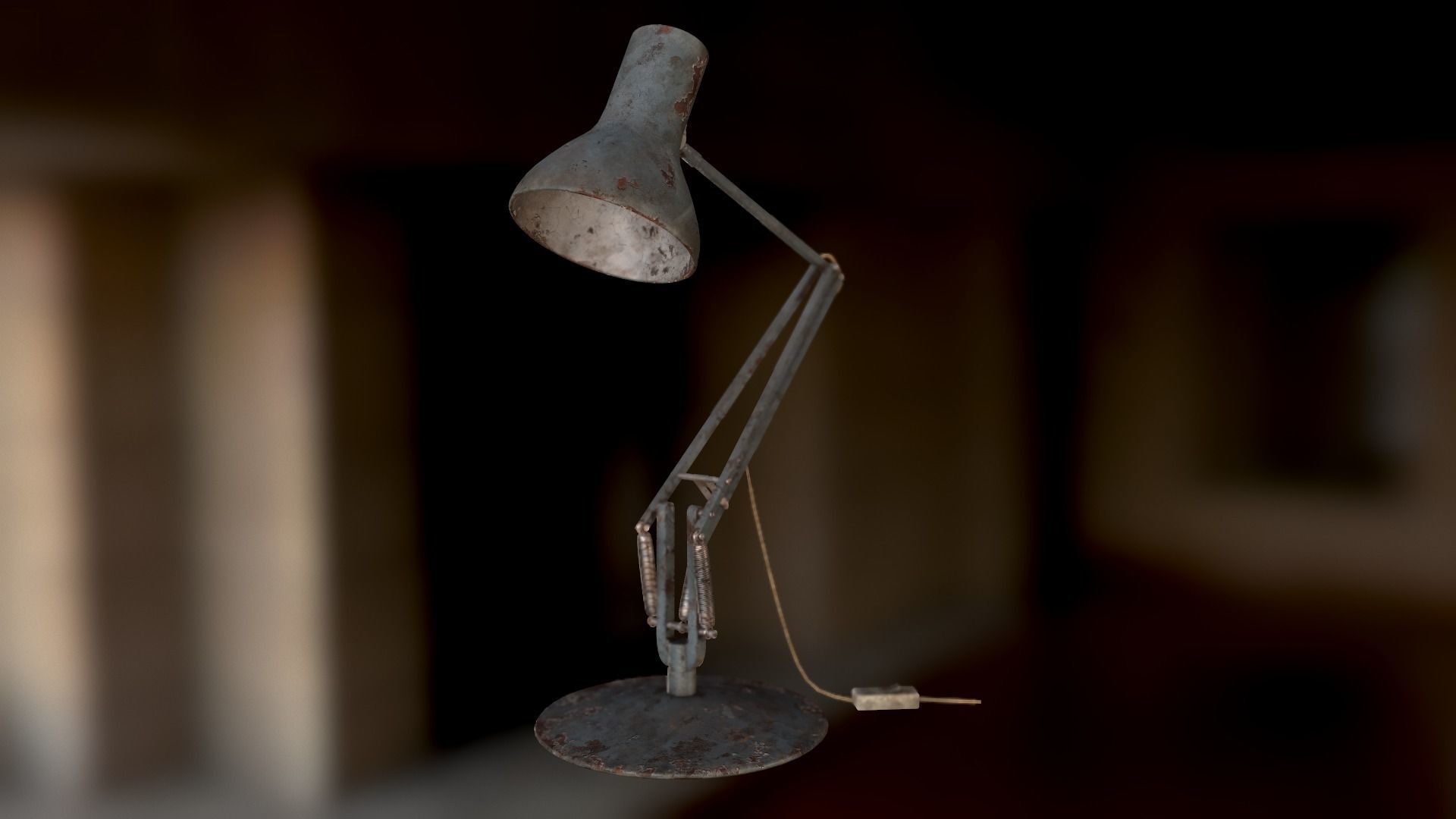 Dirty and rusty Soviet lamp or Old russian light Low-poly 3D model_46