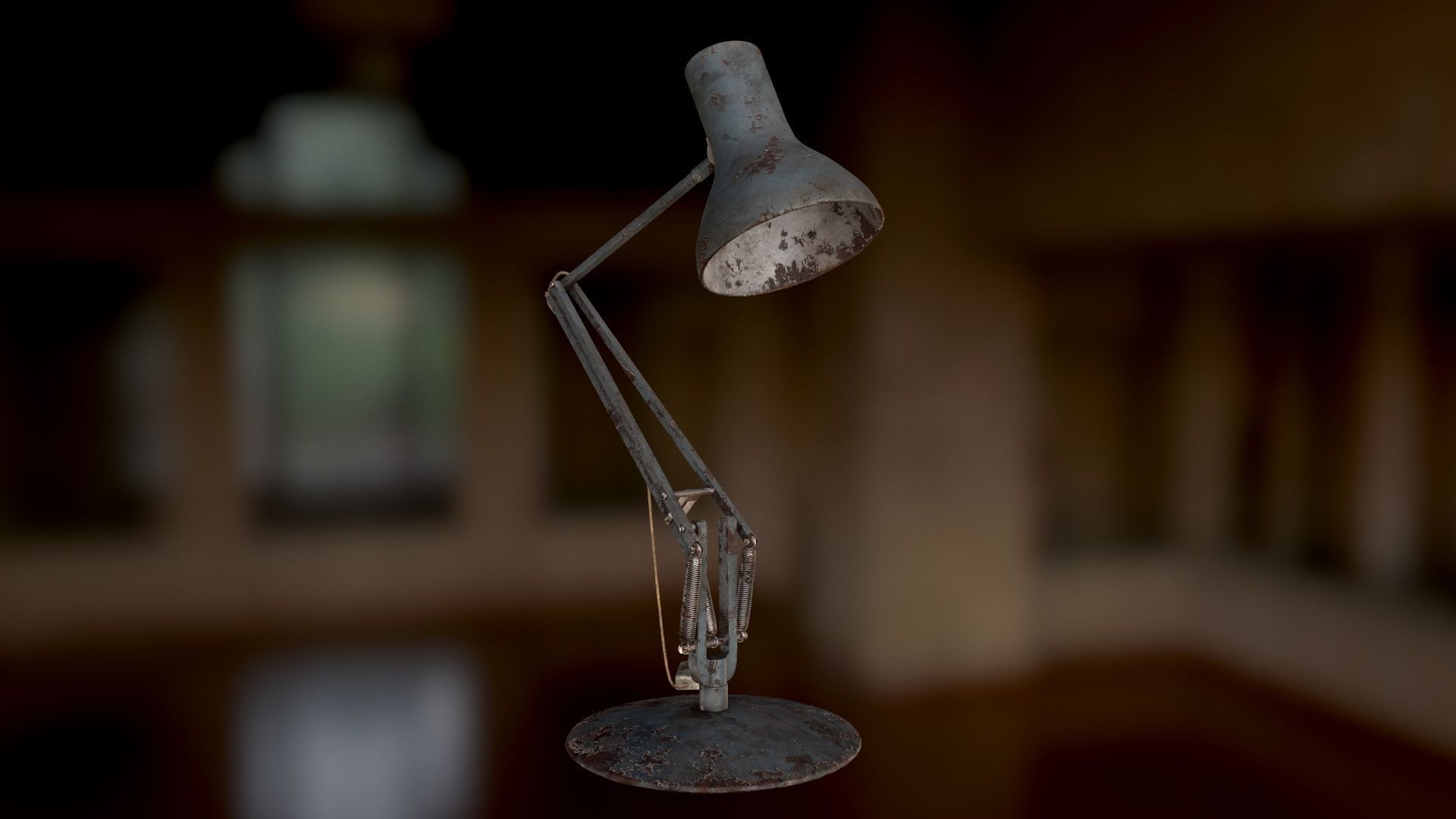 Dirty and rusty Soviet lamp or Old russian light Low-poly 3D model_14