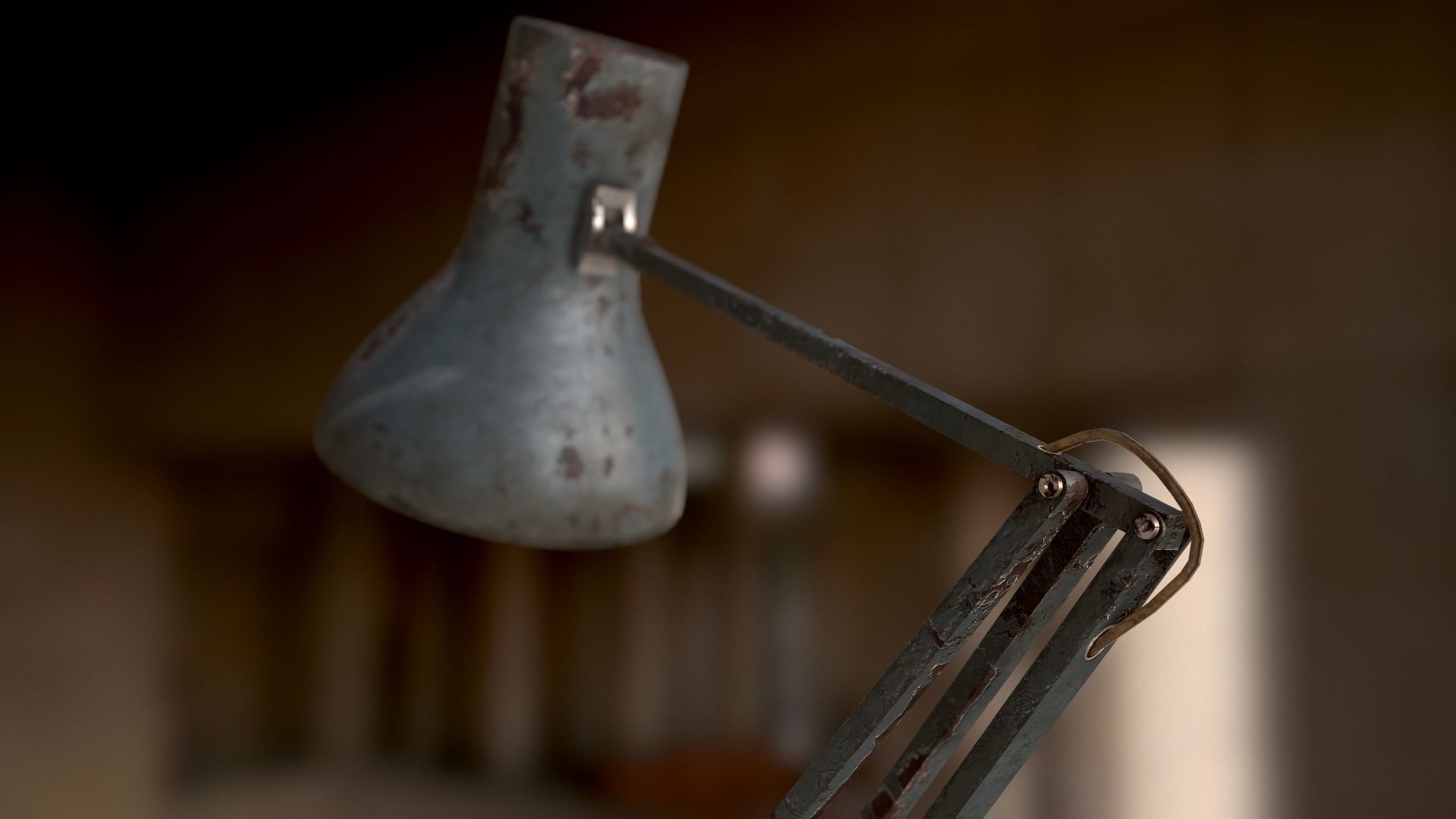 Dirty and rusty Soviet lamp or Old russian light Low-poly 3D model_13