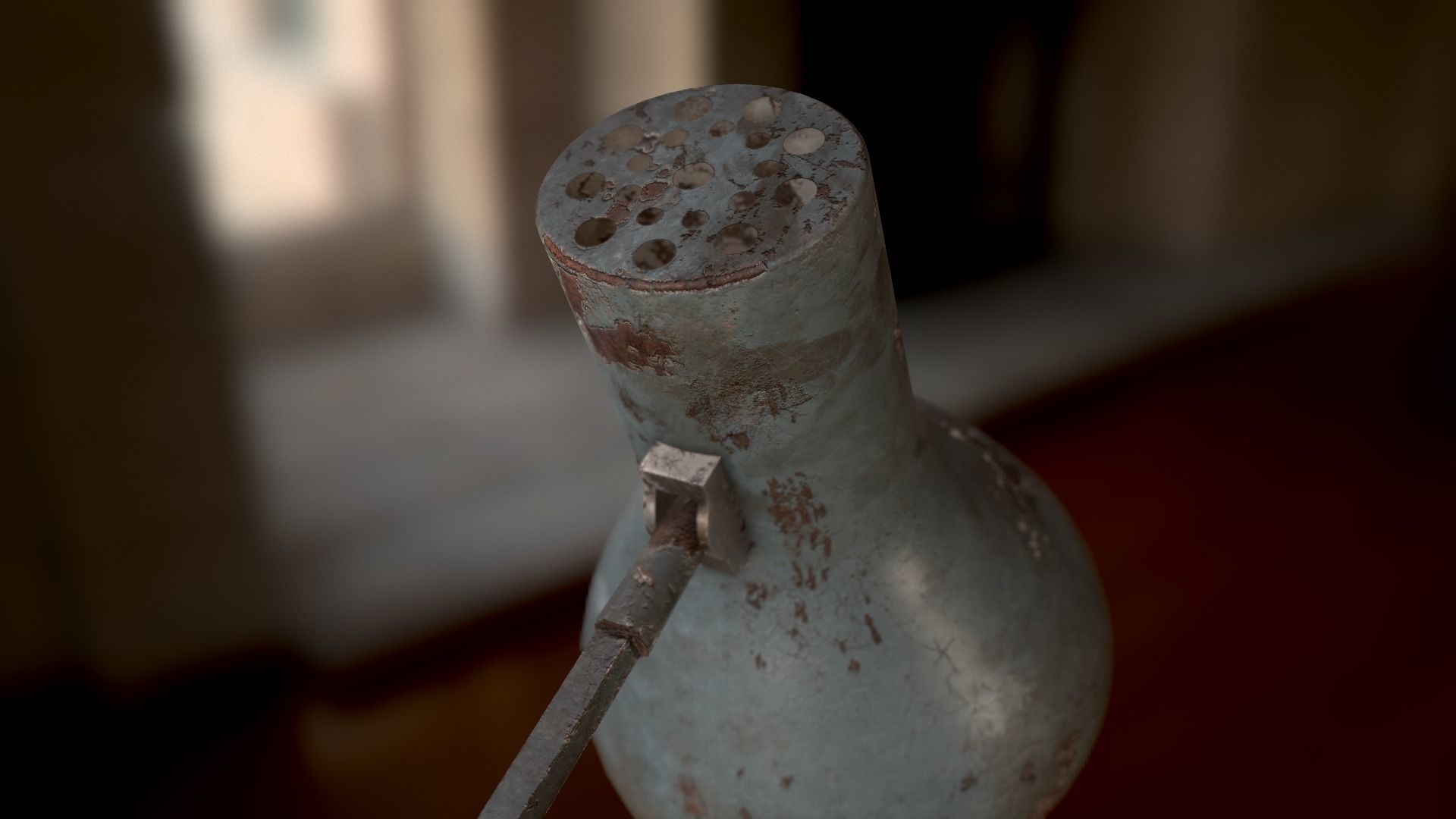 Dirty and rusty Soviet lamp or Old russian light Low-poly 3D model_24