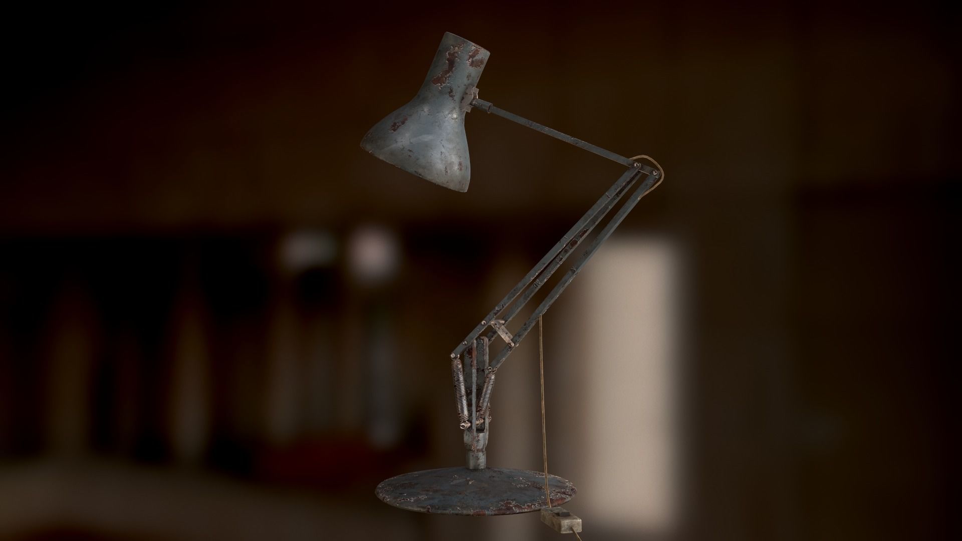 Dirty and rusty Soviet lamp or Old russian light Low-poly 3D model_89