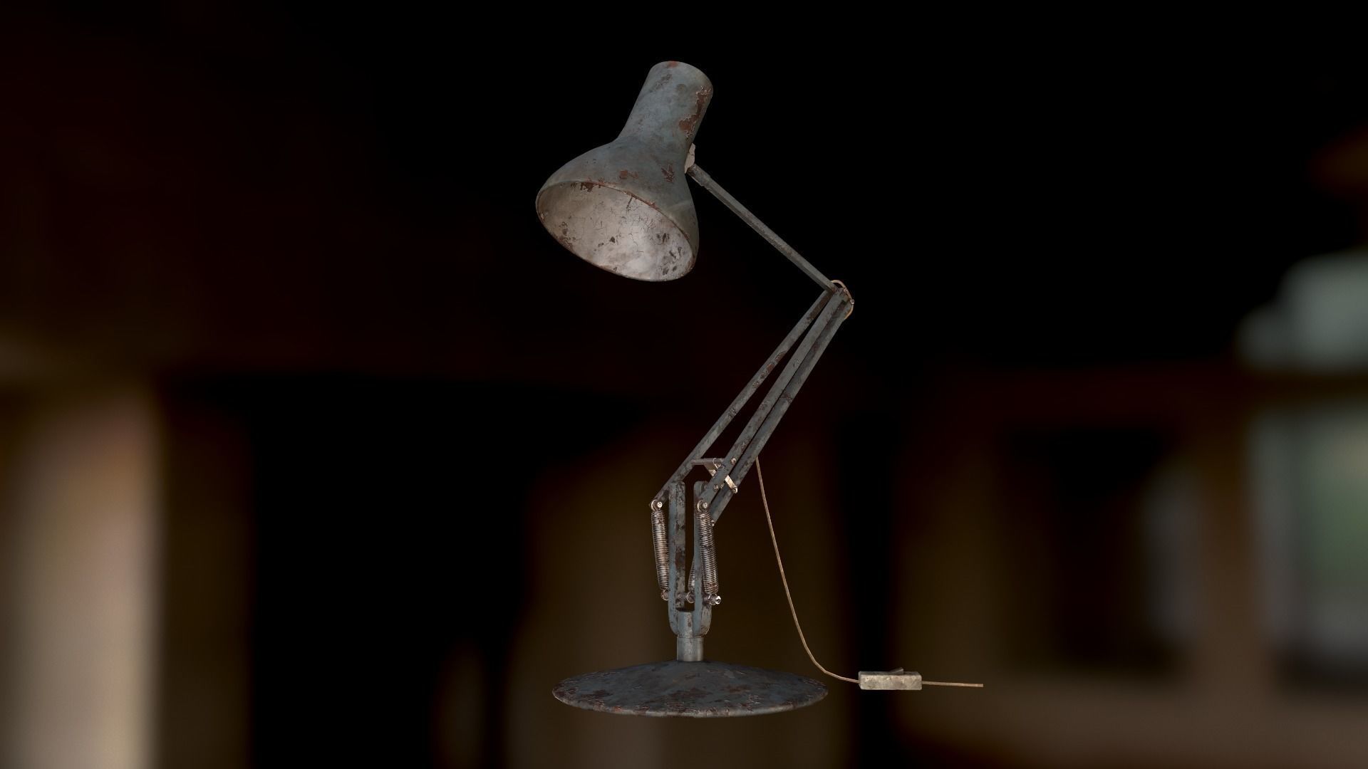 Dirty and rusty Soviet lamp or Old russian light Low-poly 3D model_8