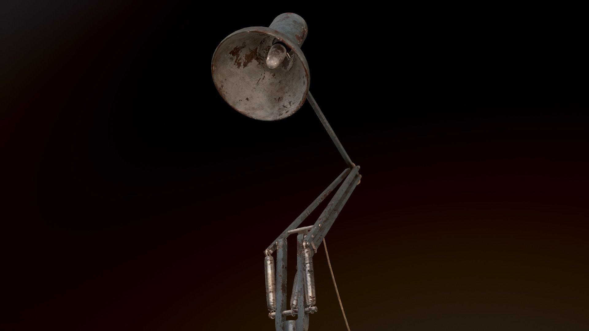 Dirty and rusty Soviet lamp or Old russian light Low-poly 3D model_76