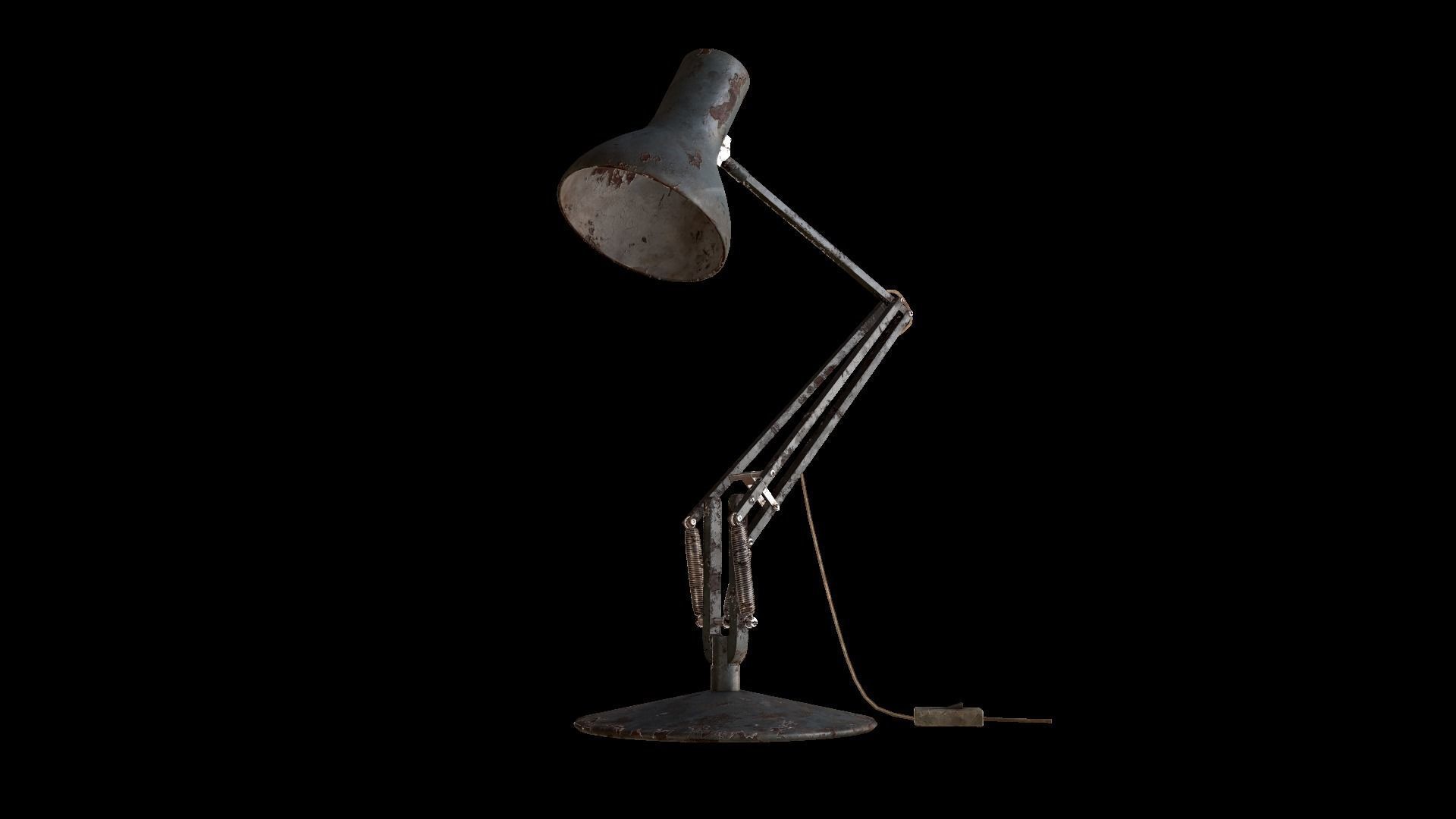 Dirty and rusty Soviet lamp or Old russian light Low-poly 3D model_31