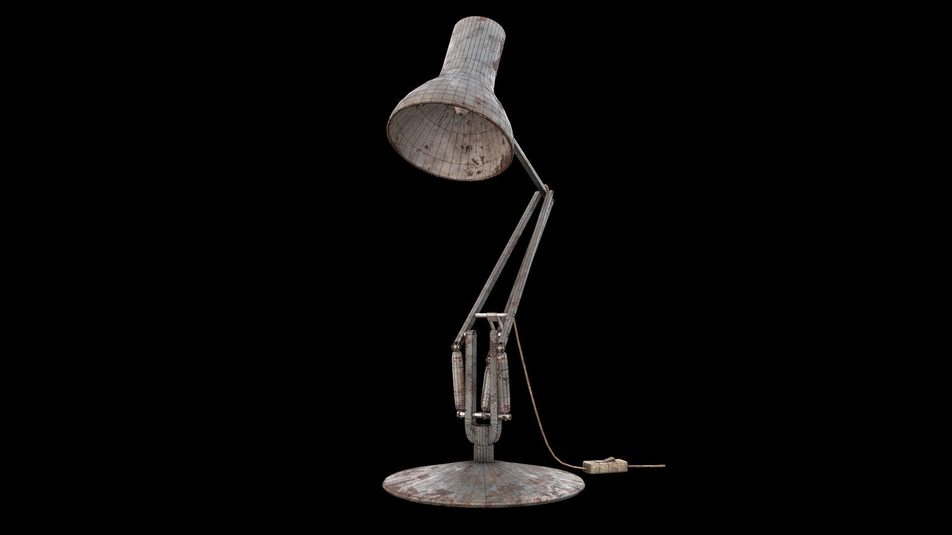 Dirty and rusty Soviet lamp or Old russian light Low-poly 3D model_12