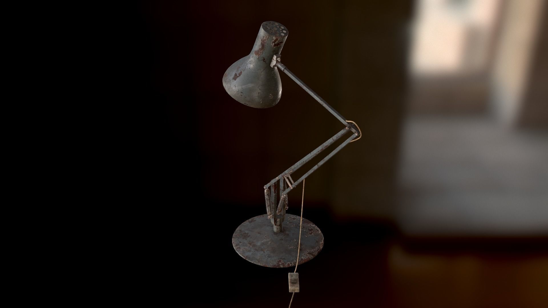 Dirty and rusty Soviet lamp or Old russian light Low-poly 3D model_36
