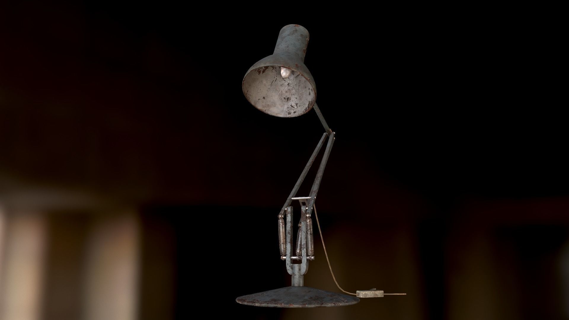 Dirty and rusty Soviet lamp or Old russian light Low-poly 3D model_16
