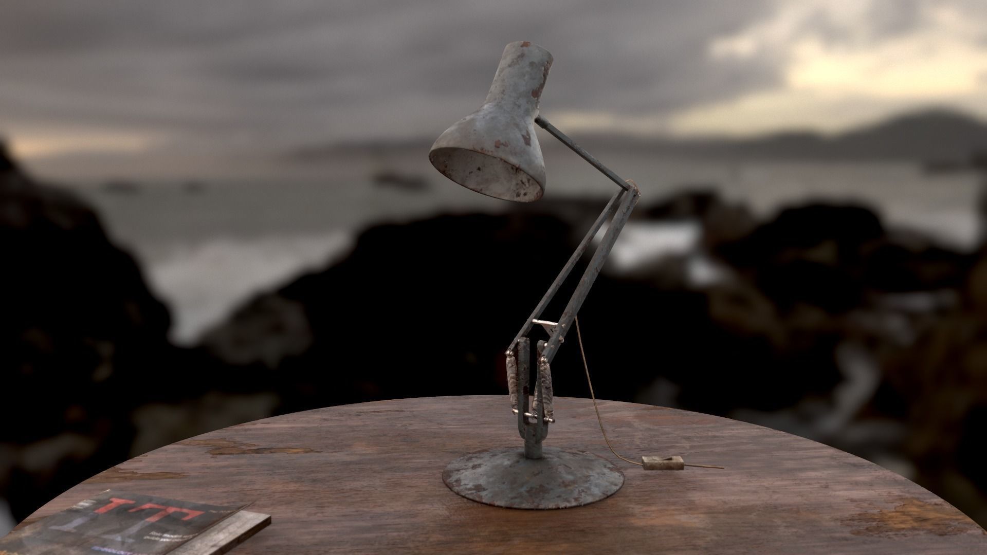 Dirty and rusty Soviet lamp or Old russian light Low-poly 3D model_82