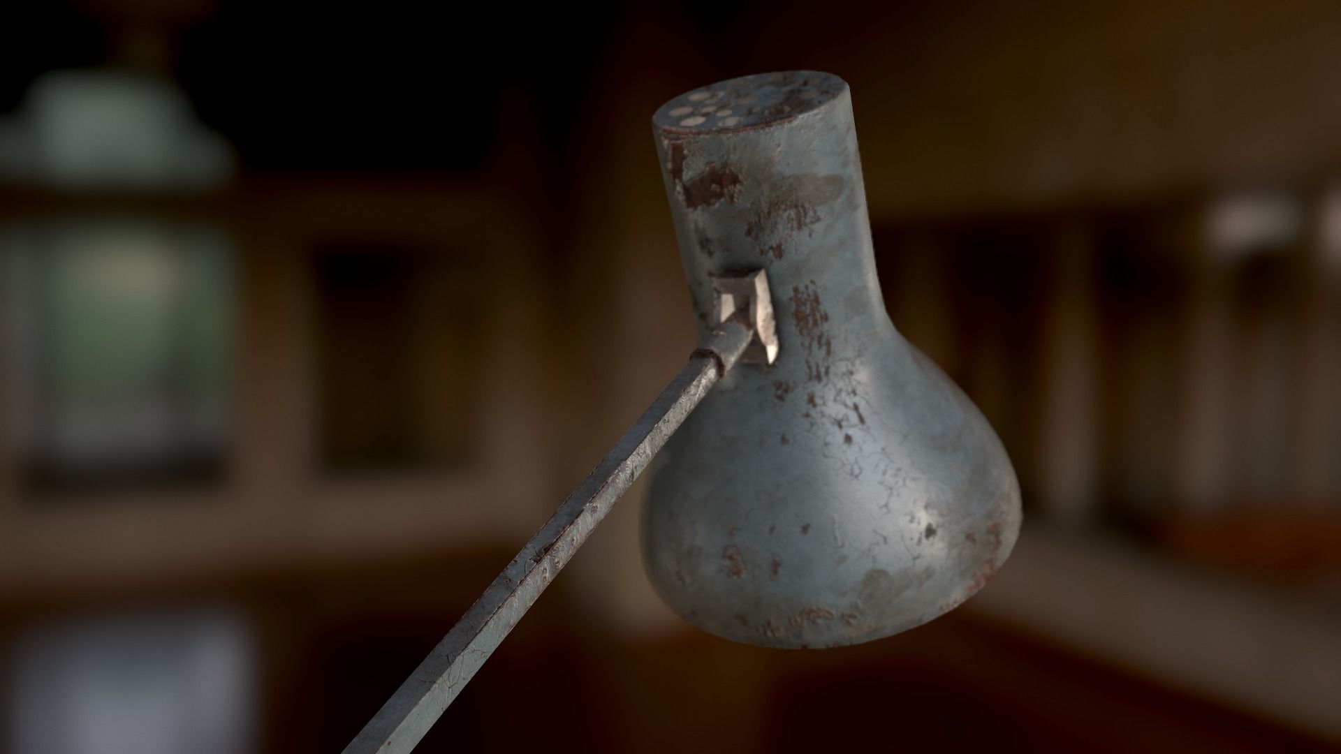 Dirty and rusty Soviet lamp or Old russian light Low-poly 3D model_49