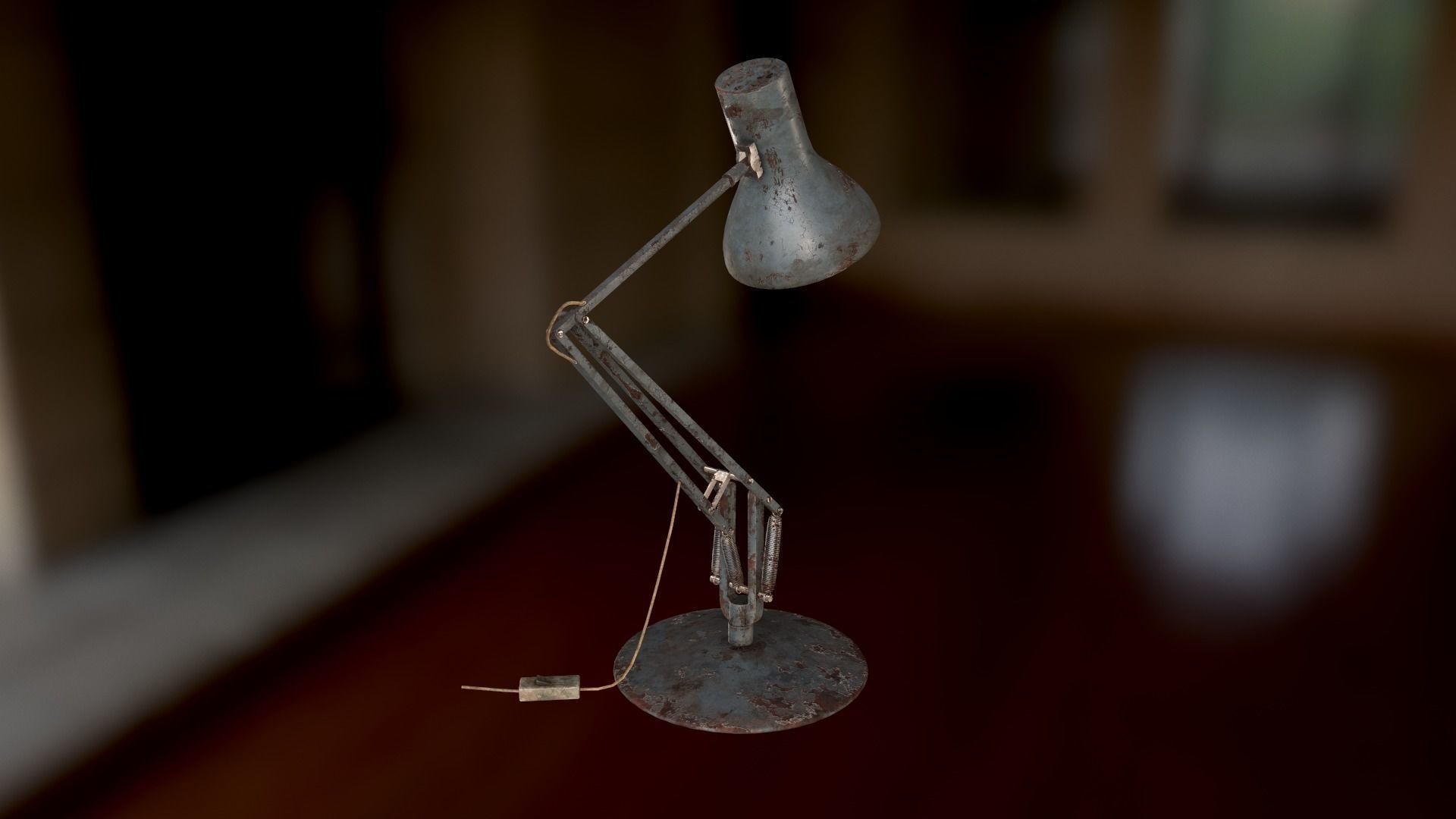 Dirty and rusty Soviet lamp or Old russian light Low-poly 3D model_37
