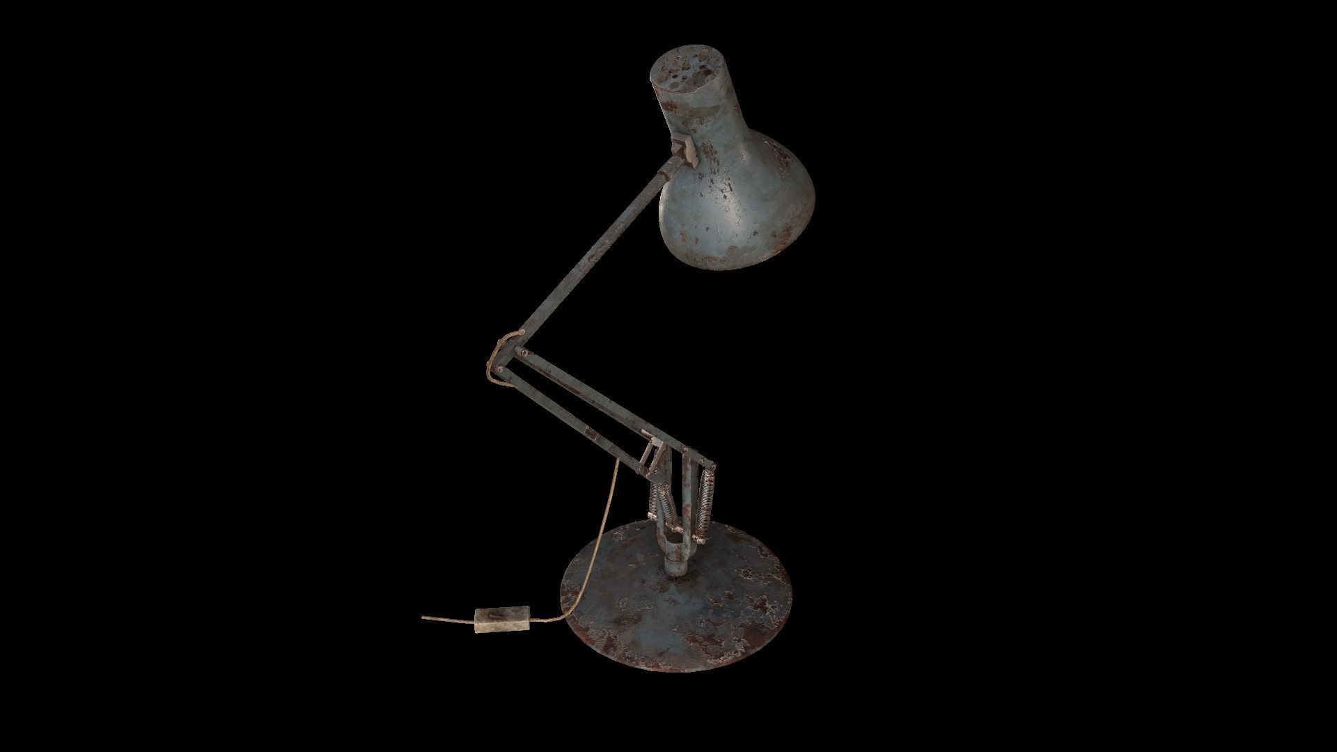 Dirty and rusty Soviet lamp or Old russian light Low-poly 3D model_41