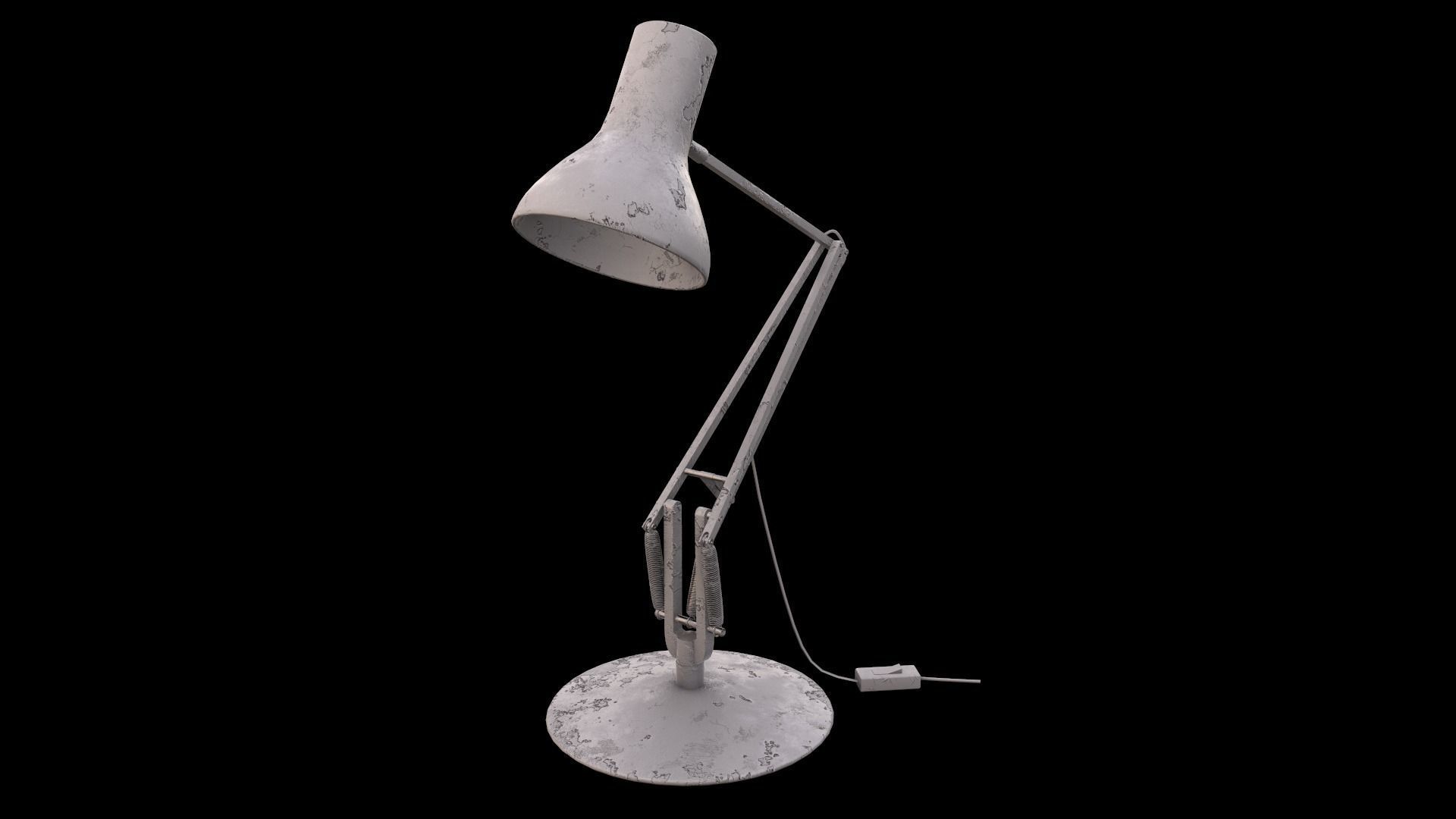 Dirty and rusty Soviet lamp or Old russian light Low-poly 3D model_27