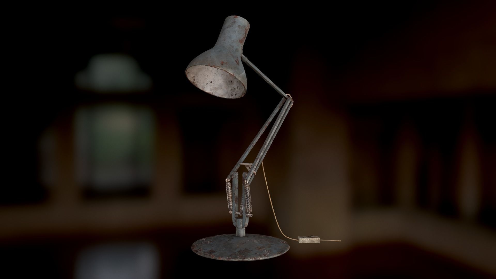 Dirty and rusty Soviet lamp or Old russian light Low-poly 3D model_87