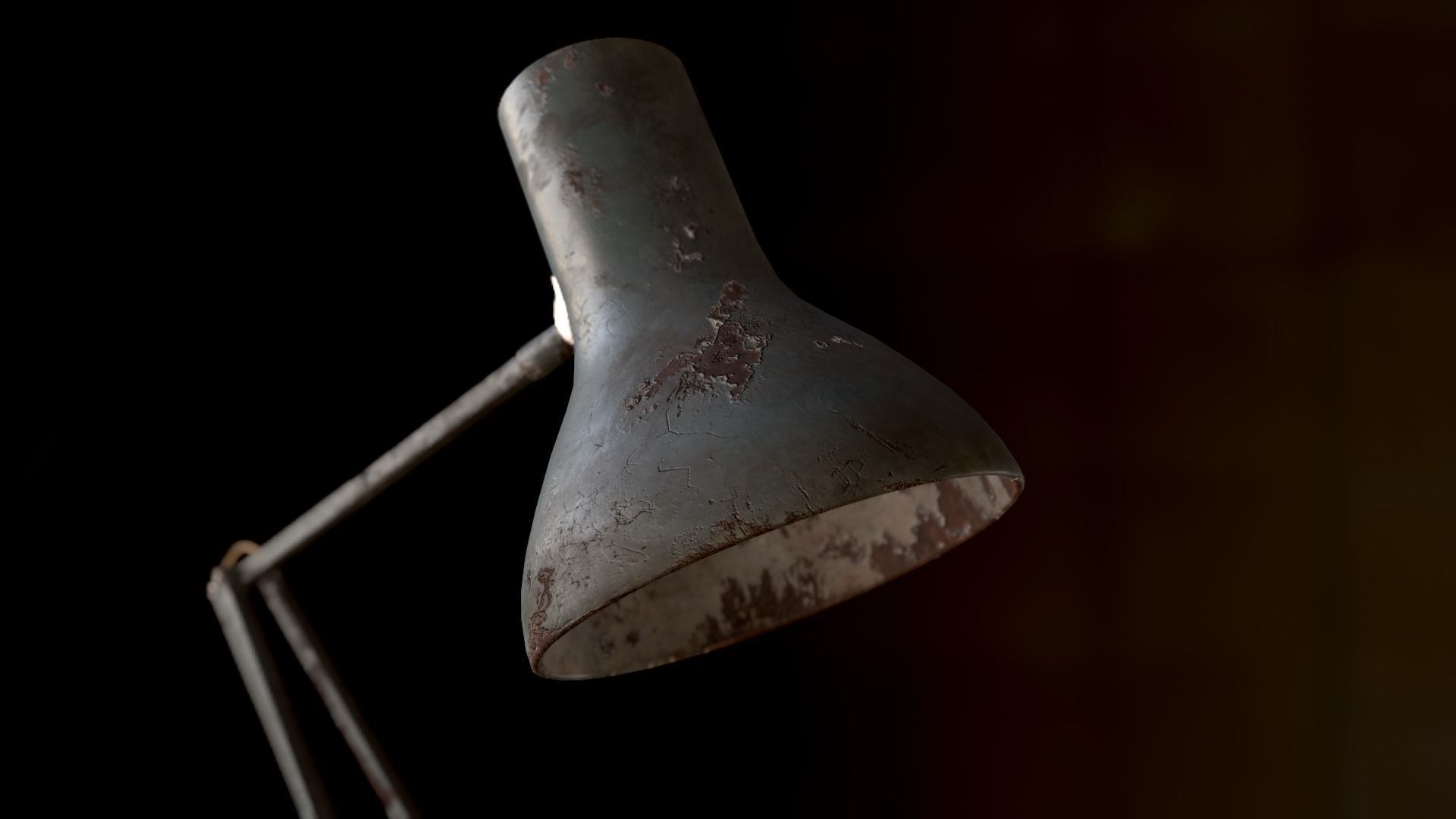 Dirty and rusty Soviet lamp or Old russian light Low-poly 3D model_59