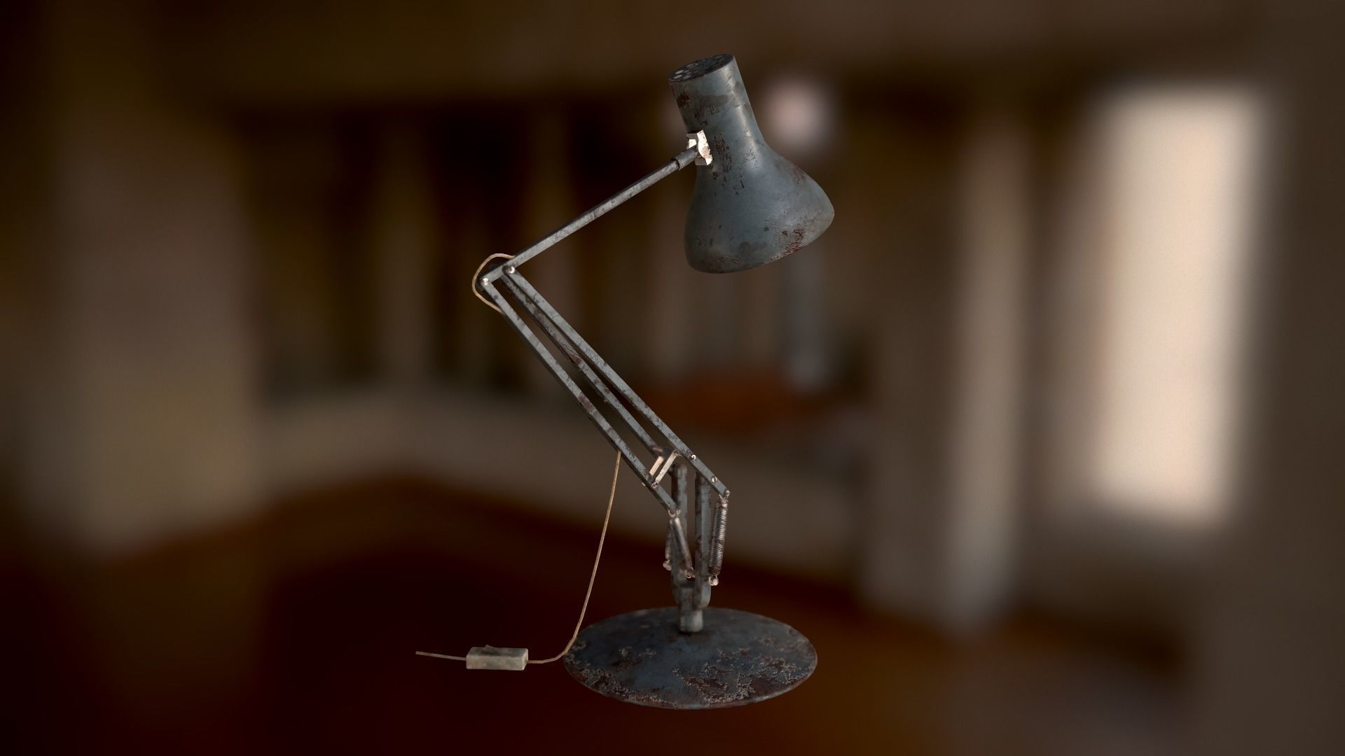 Dirty and rusty Soviet lamp or Old russian light Low-poly 3D model_15