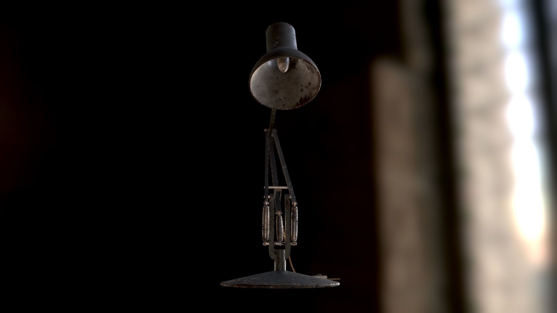 Dirty and rusty Soviet lamp or Old russian light Low-poly 3D model_65