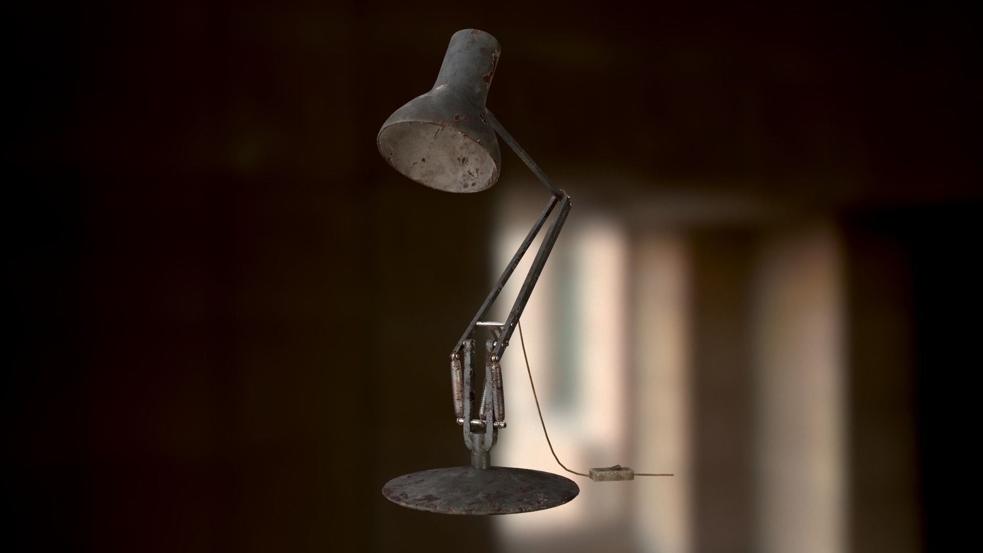 Dirty and rusty Soviet lamp or Old russian light Low-poly 3D model_70