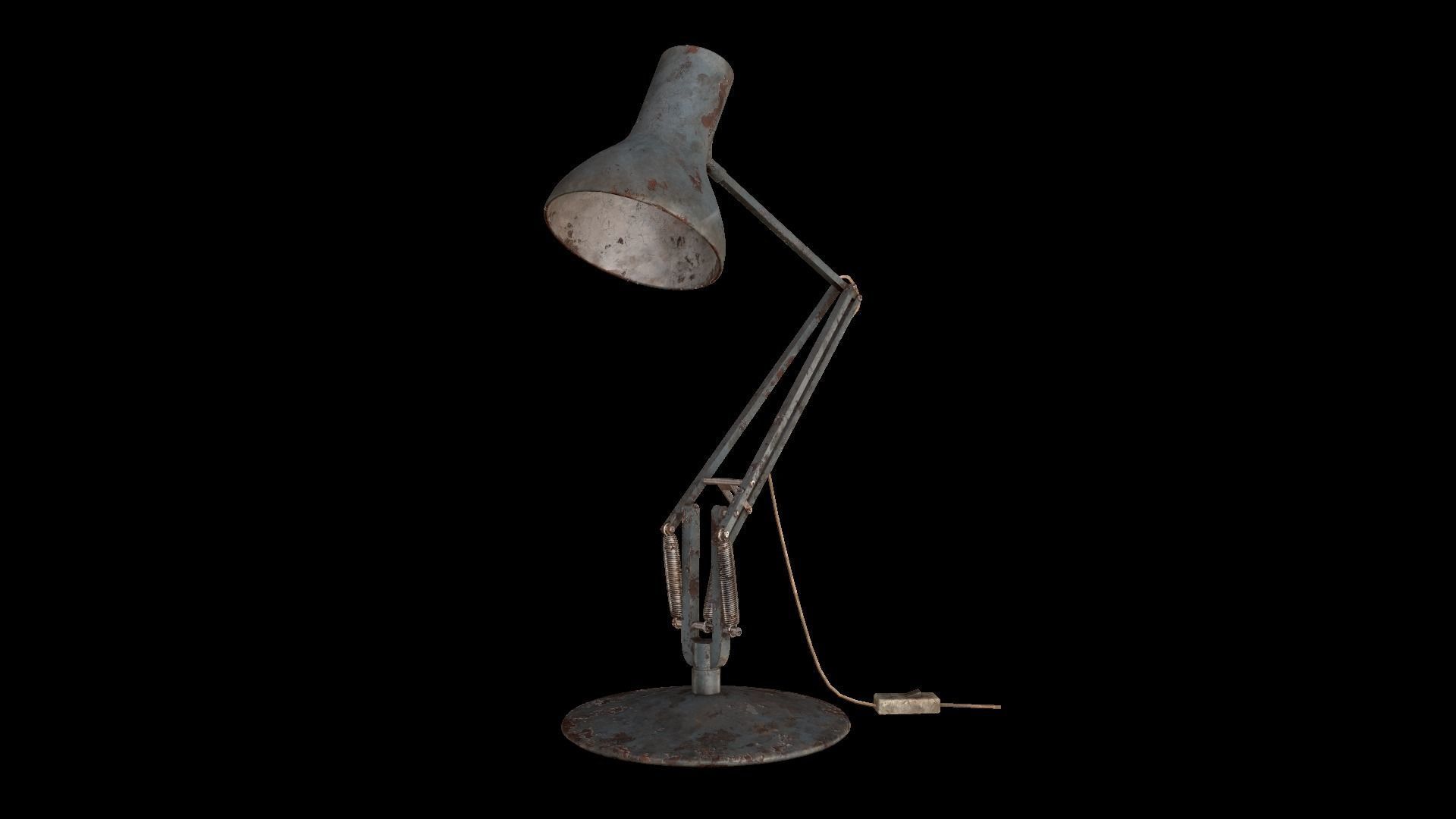 Dirty and rusty Soviet lamp or Old russian light Low-poly 3D model_85