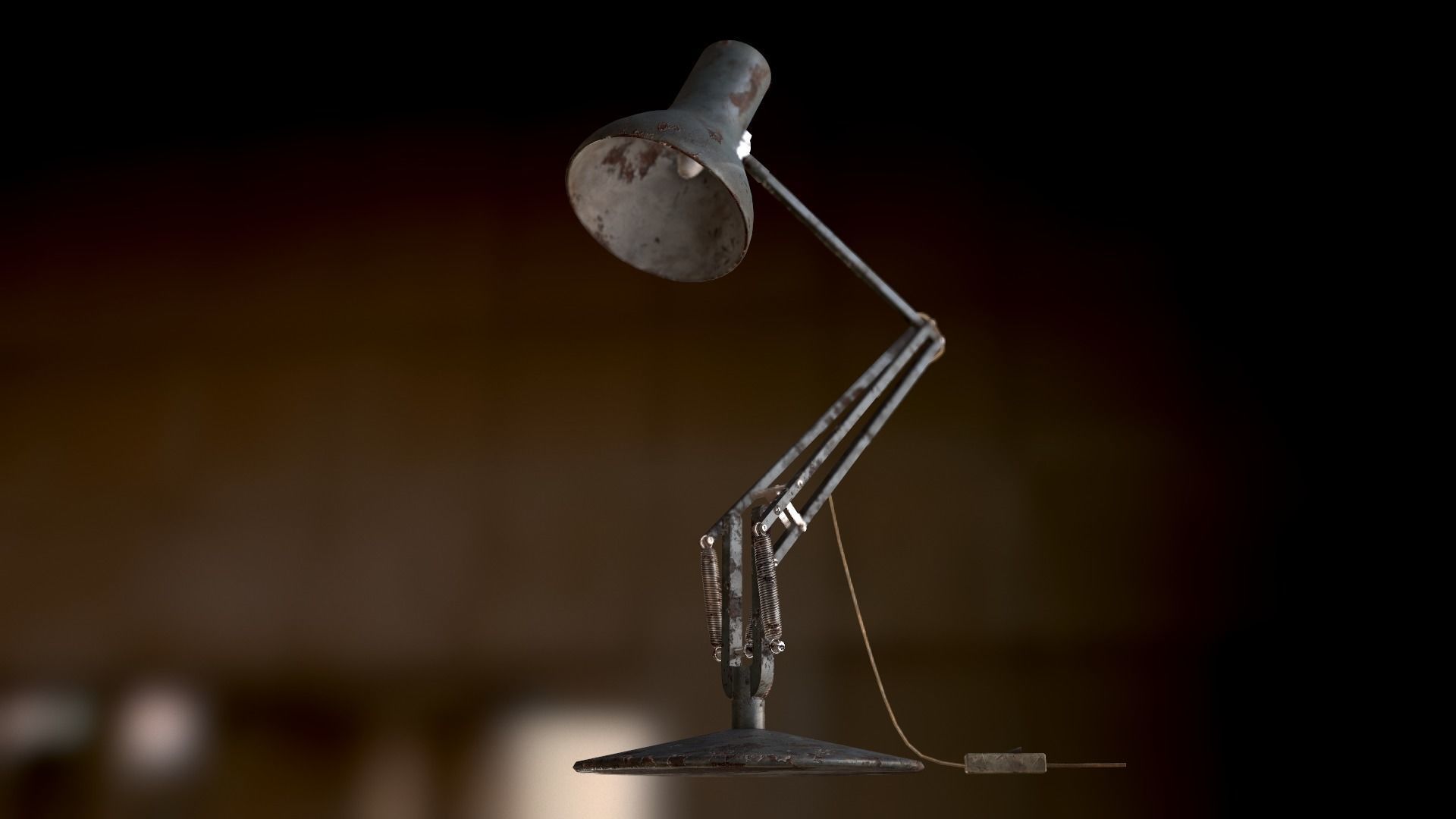 Dirty and rusty Soviet lamp or Old russian light Low-poly 3D model_62
