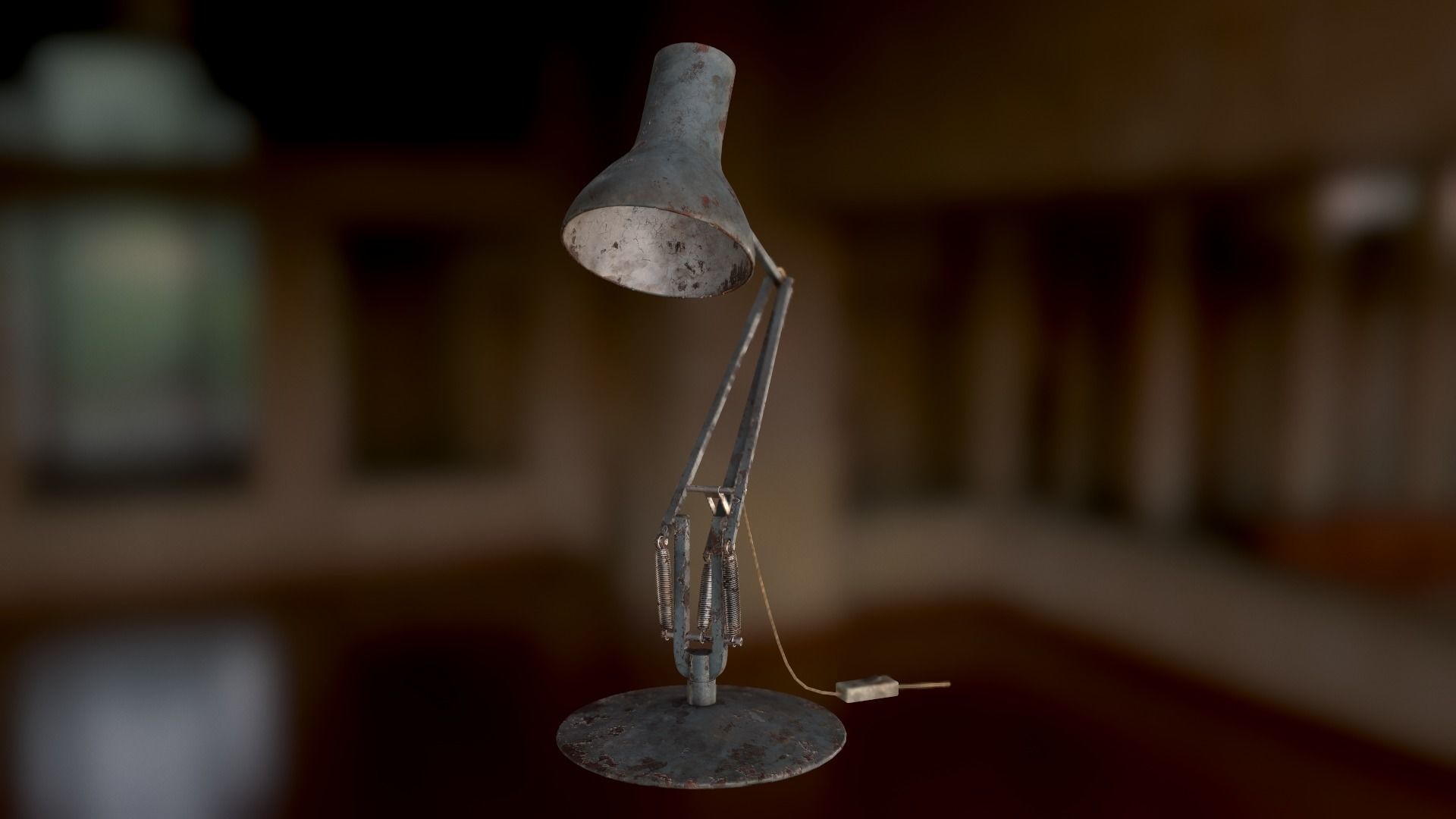 Dirty and rusty Soviet lamp or Old russian light Low-poly 3D model_56