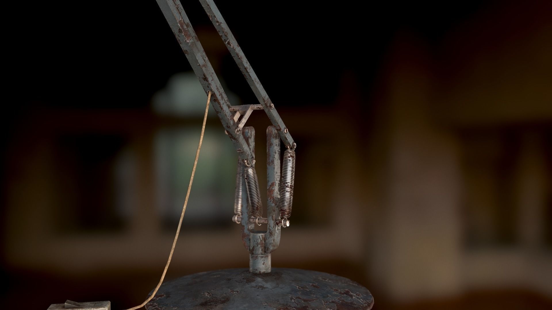 Dirty and rusty Soviet lamp or Old russian light Low-poly 3D model_45