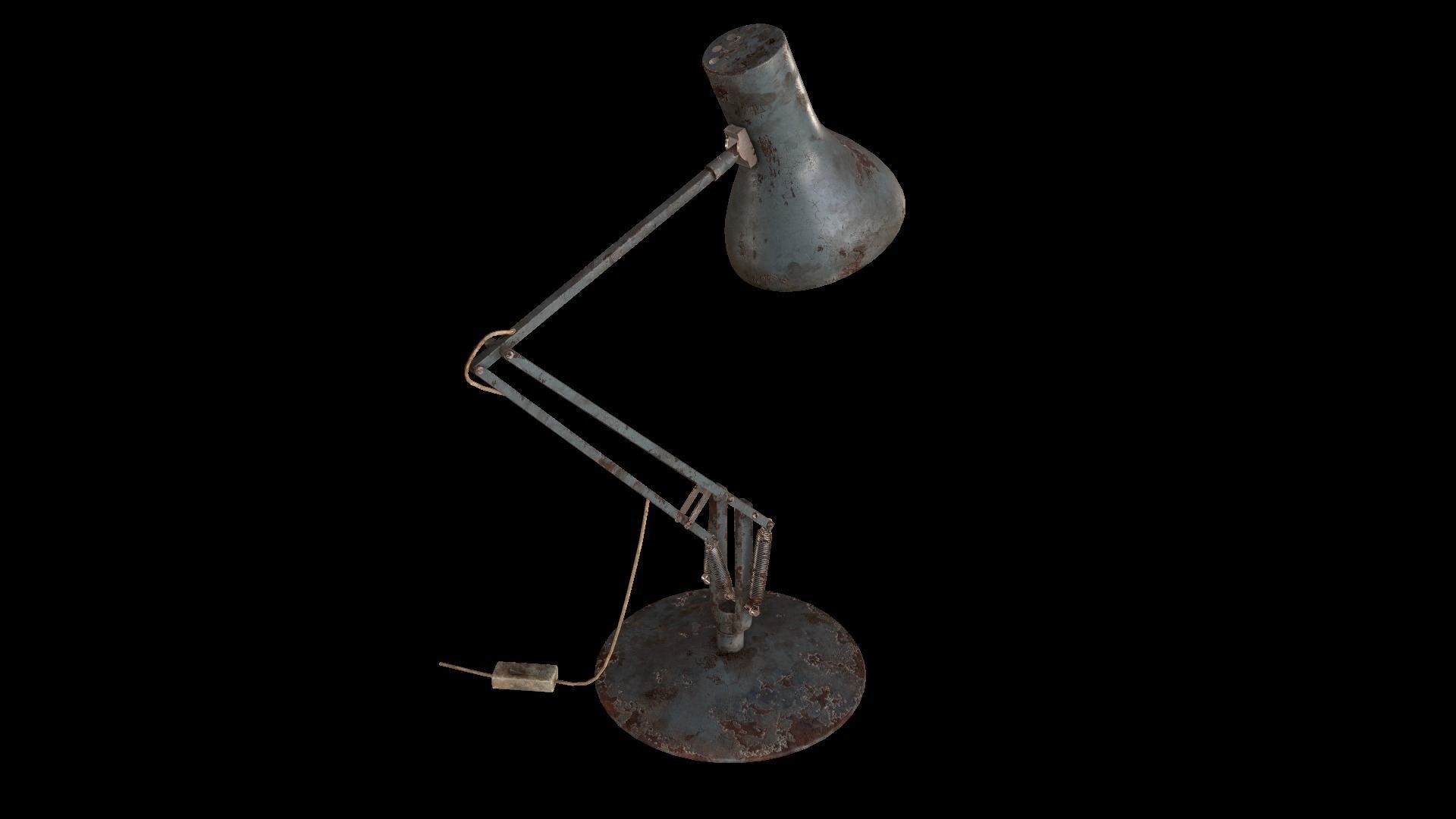 Dirty and rusty Soviet lamp or Old russian light Low-poly 3D model_32
