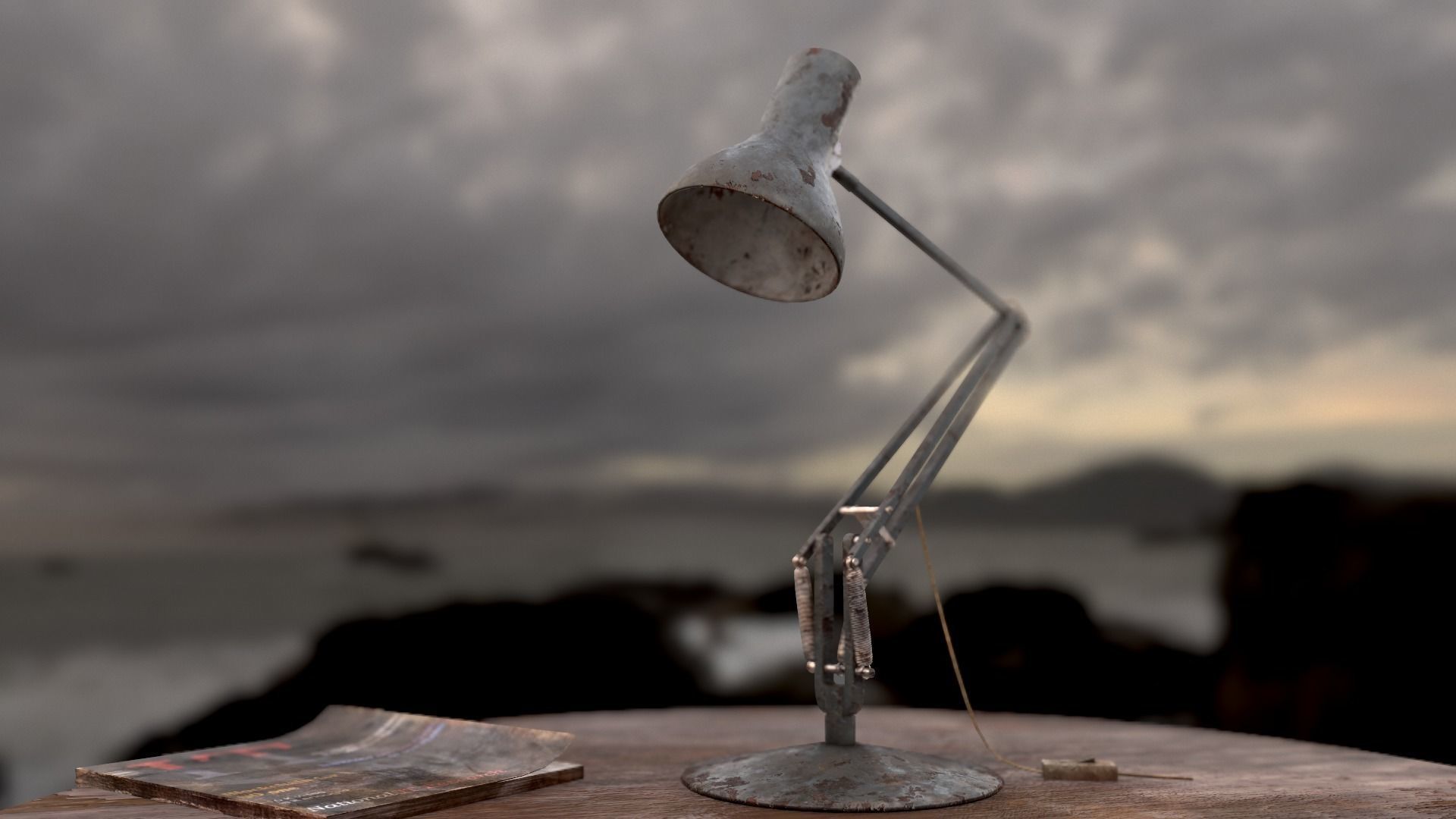 Dirty and rusty Soviet lamp or Old russian light Low-poly 3D model_84