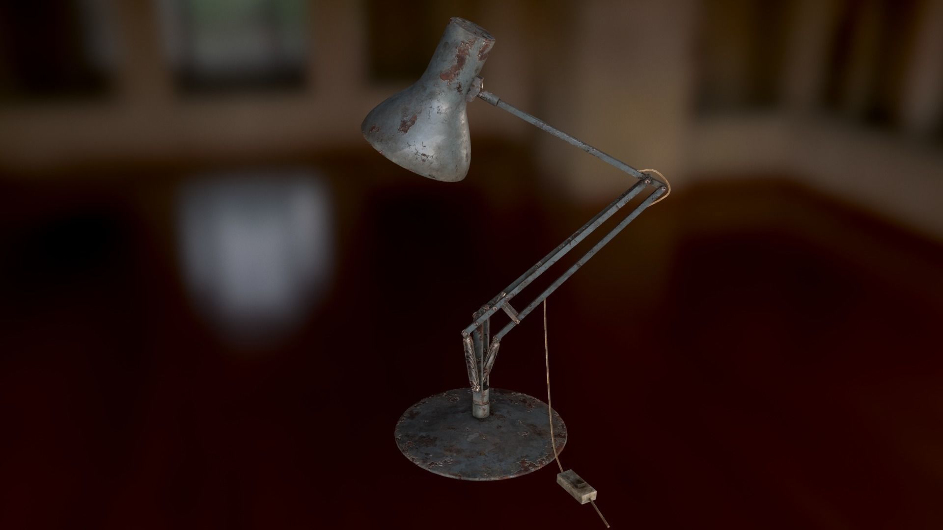 Dirty and rusty Soviet lamp or Old russian light Low-poly 3D model_3