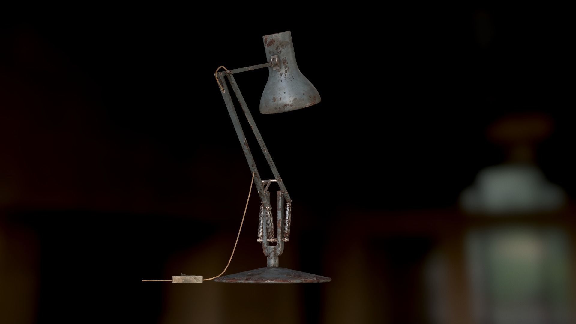 Dirty and rusty Soviet lamp or Old russian light Low-poly 3D model_43