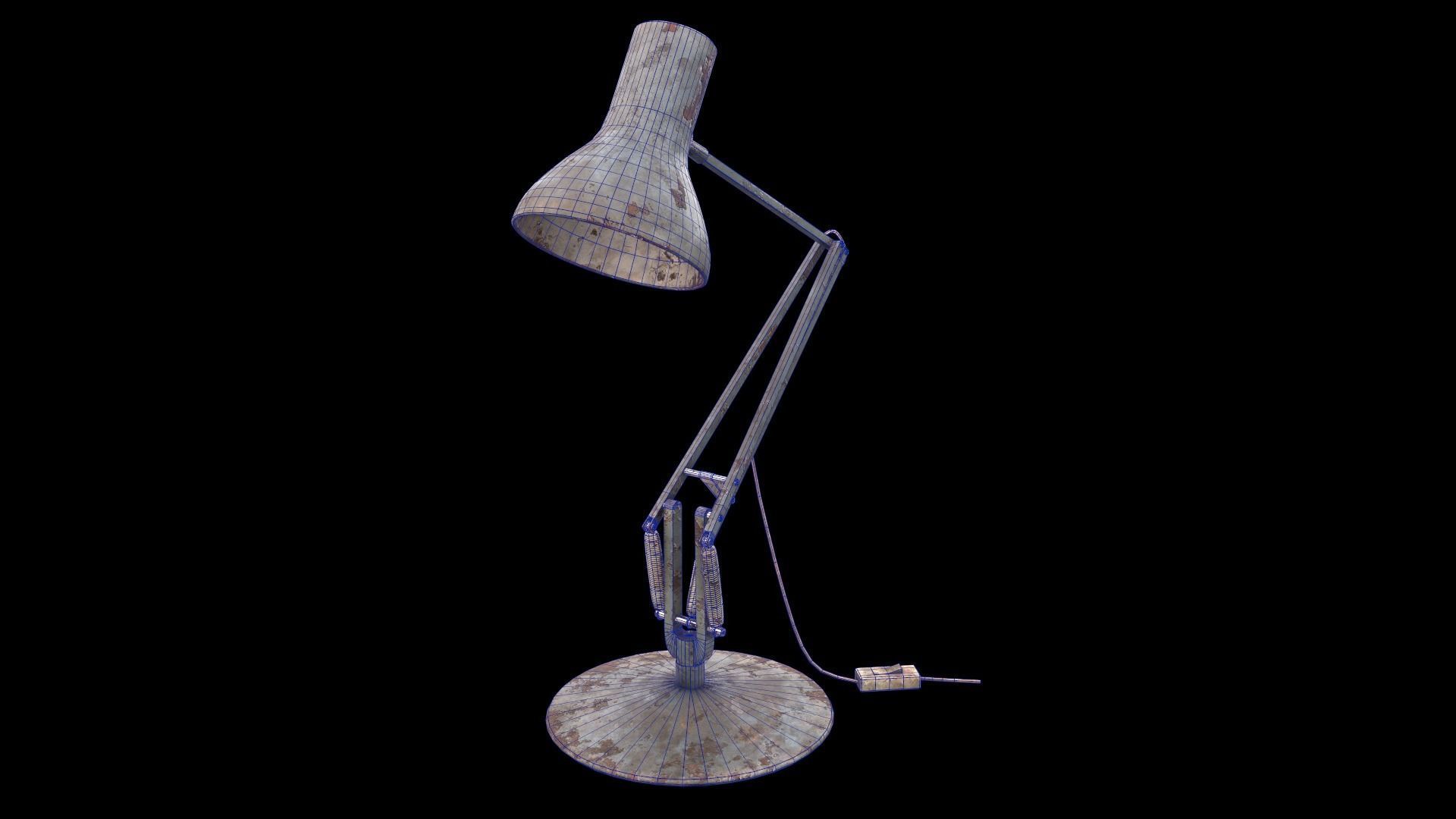 Dirty and rusty Soviet lamp or Old russian light Low-poly 3D model_26