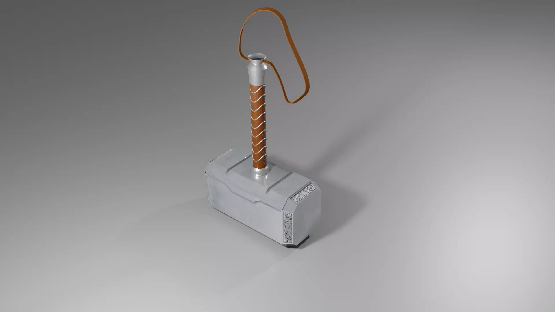 Thors mighty weapon Mjolnir 3D model_0