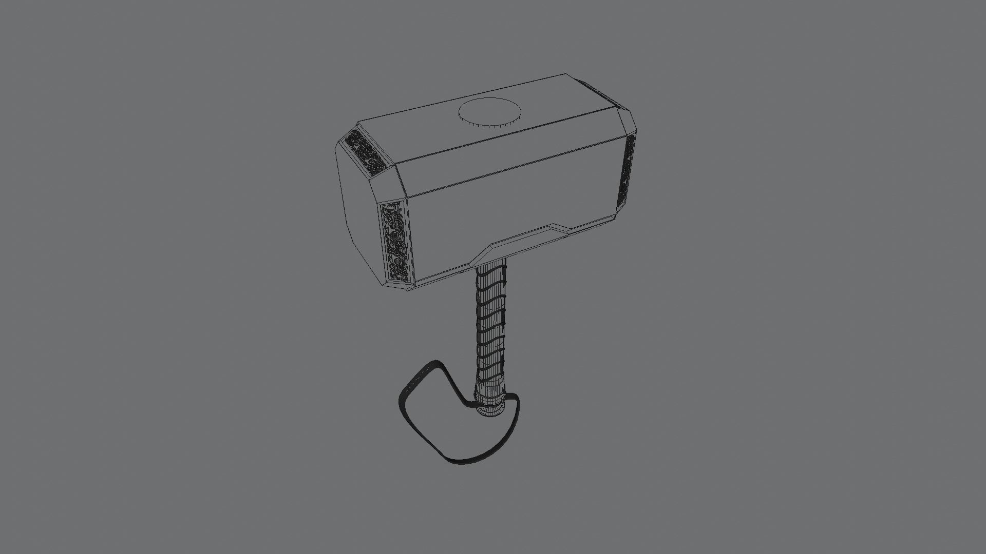 Thors mighty weapon Mjolnir 3D model_11
