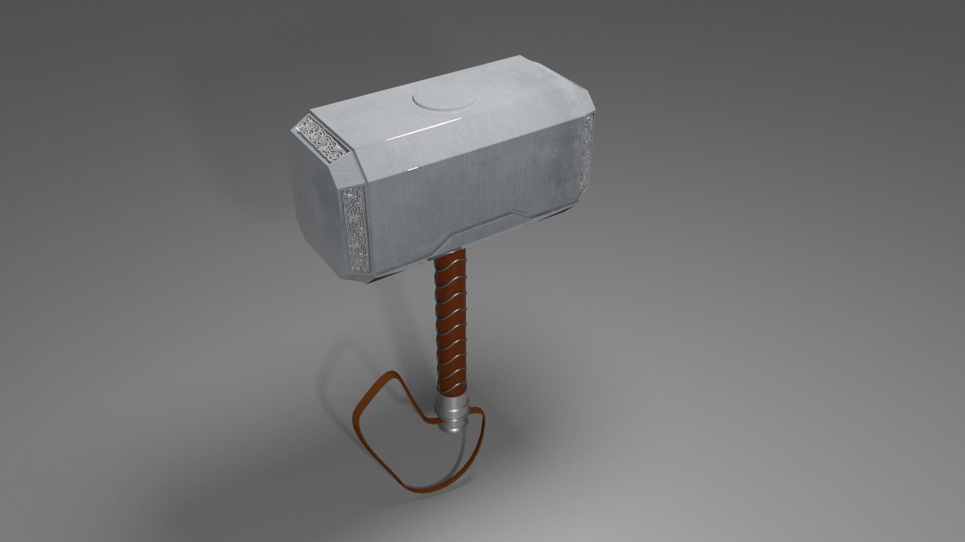 Thors mighty weapon Mjolnir 3D model_2