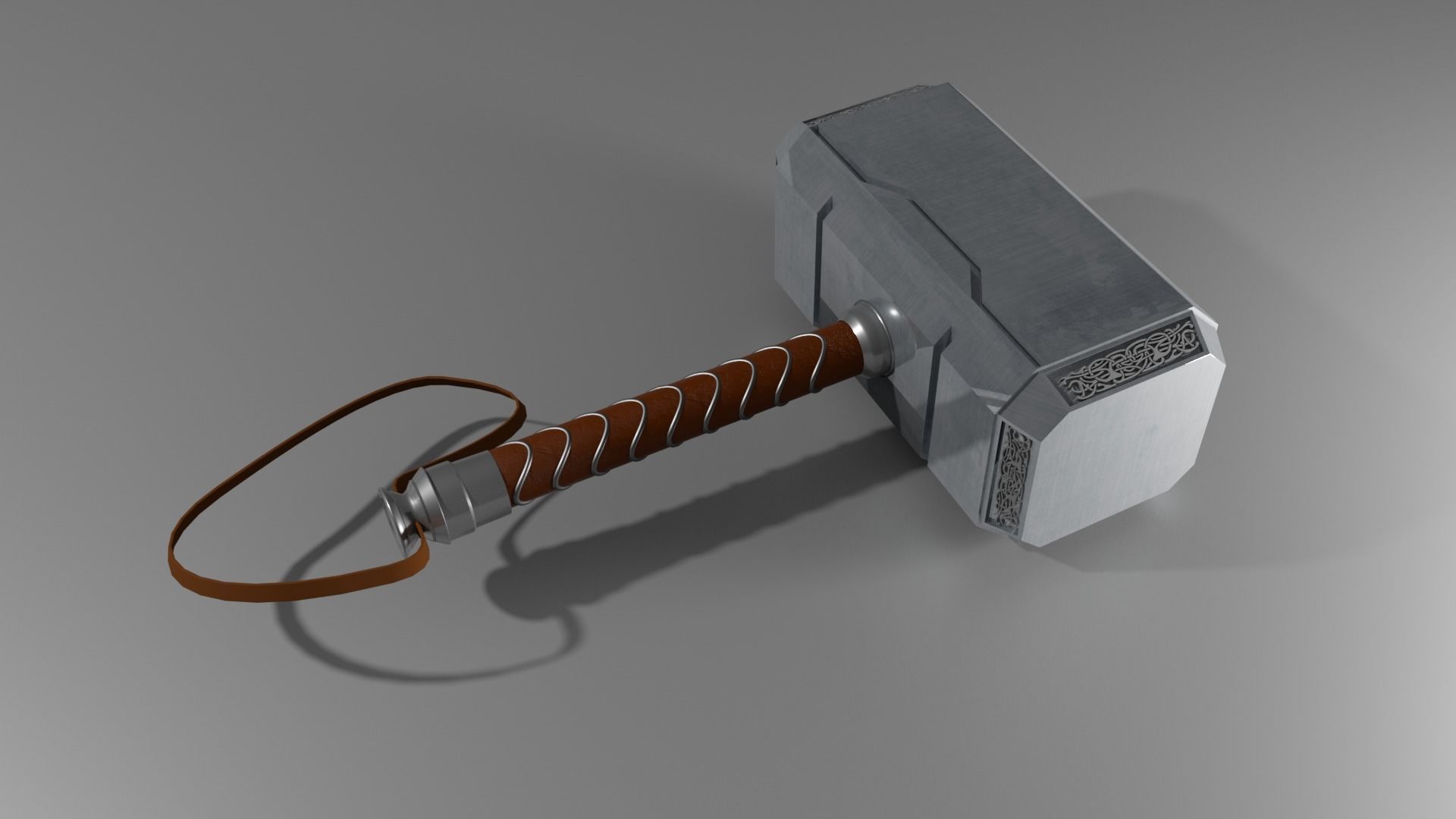 Thors mighty weapon Mjolnir 3D model_3