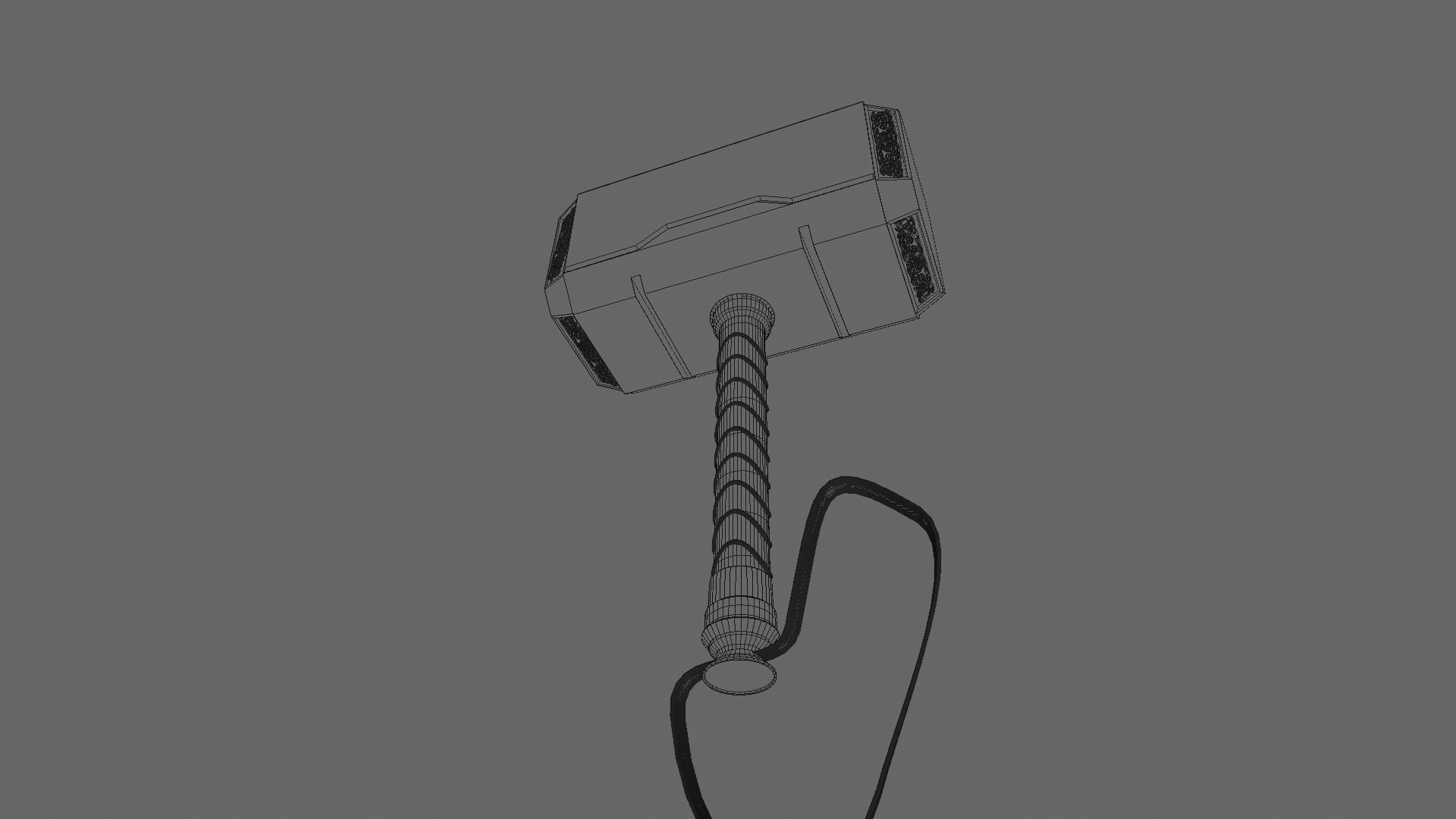 Thors mighty weapon Mjolnir 3D model_10