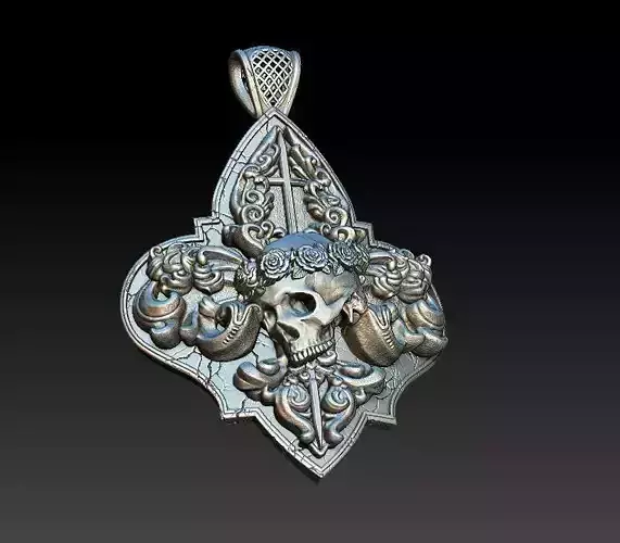  Pendant  cherub  skull 3D model