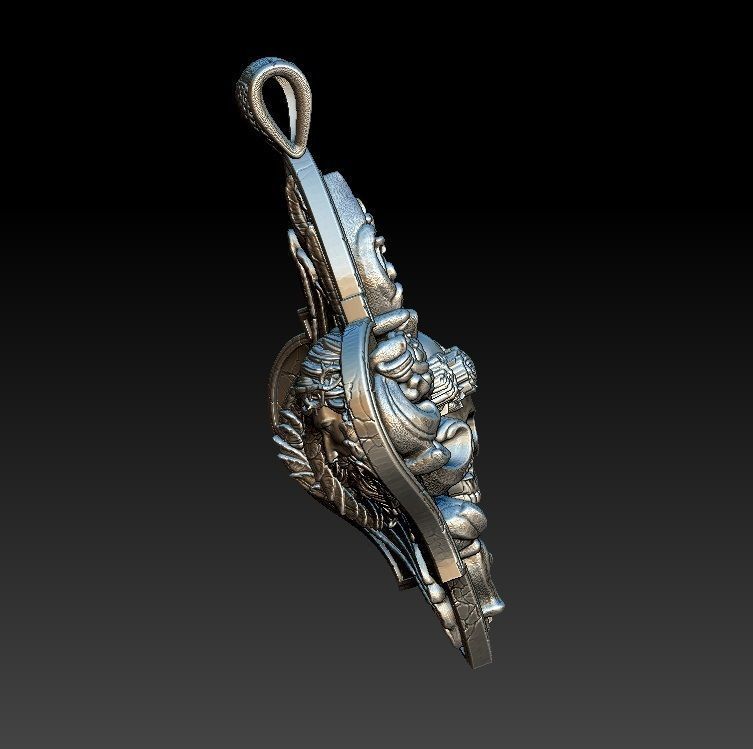  Pendant  cherub  skull 3D model_6