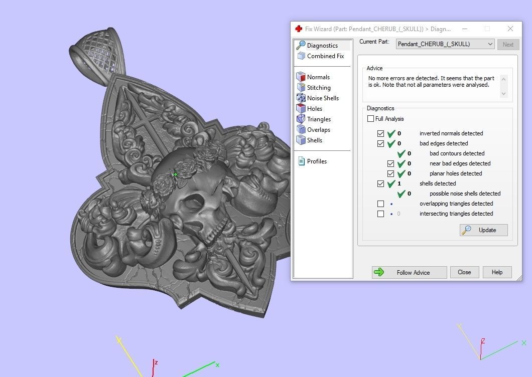  Pendant  cherub  skull 3D model_10